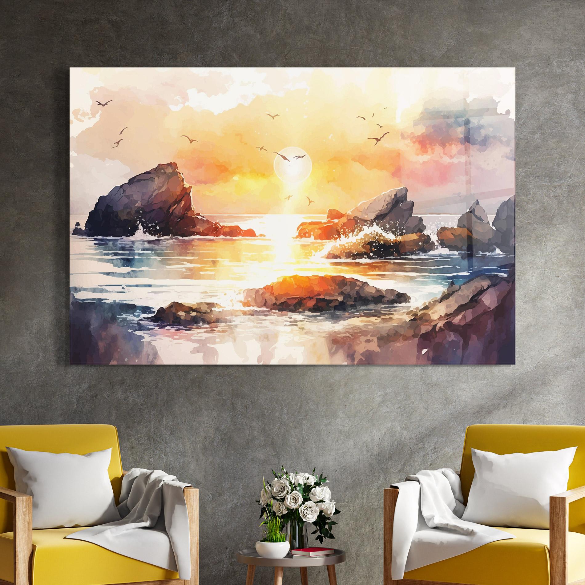 Glasbild Pretty Pastel Sunset mockup 4