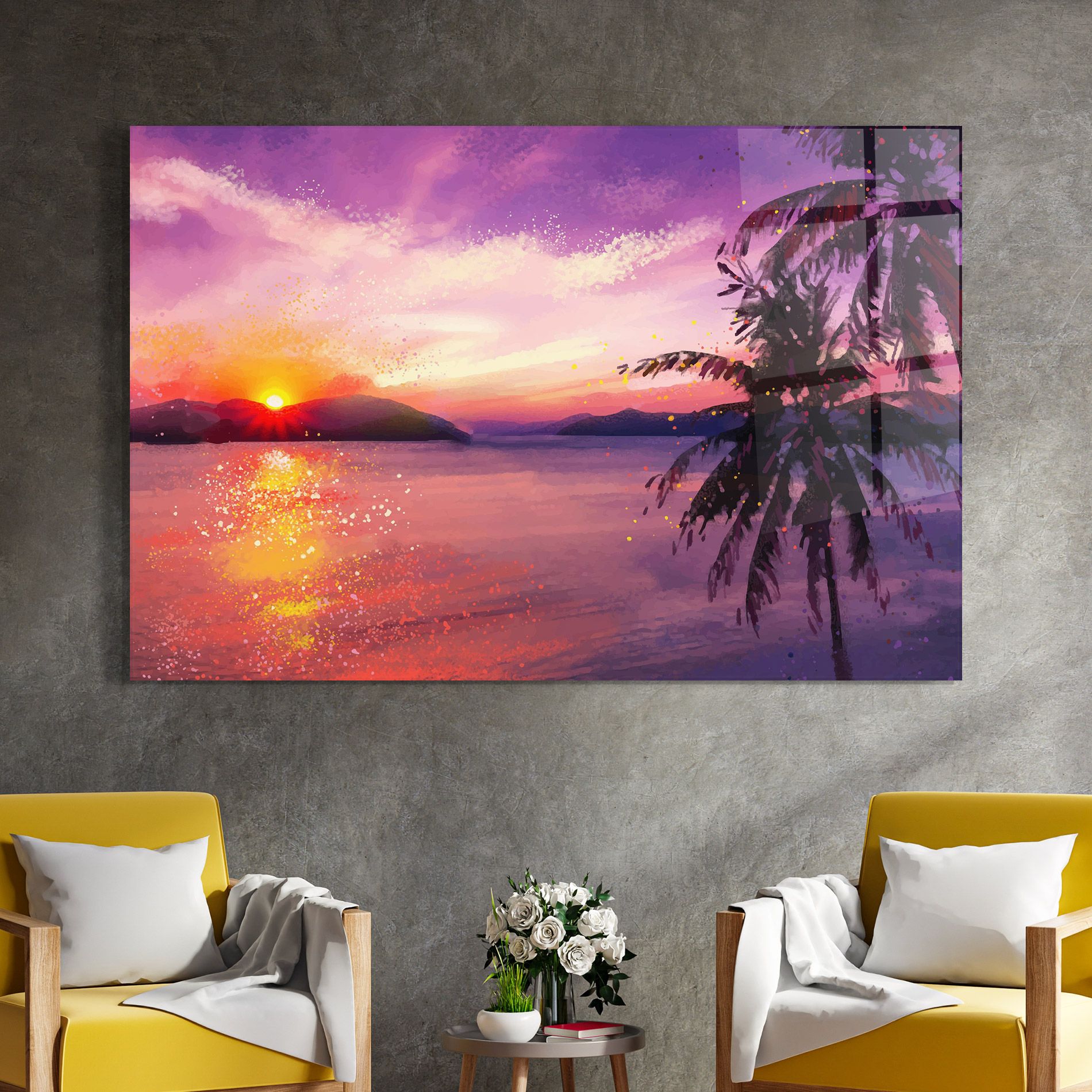 Purple Sunrise Art mockup 4