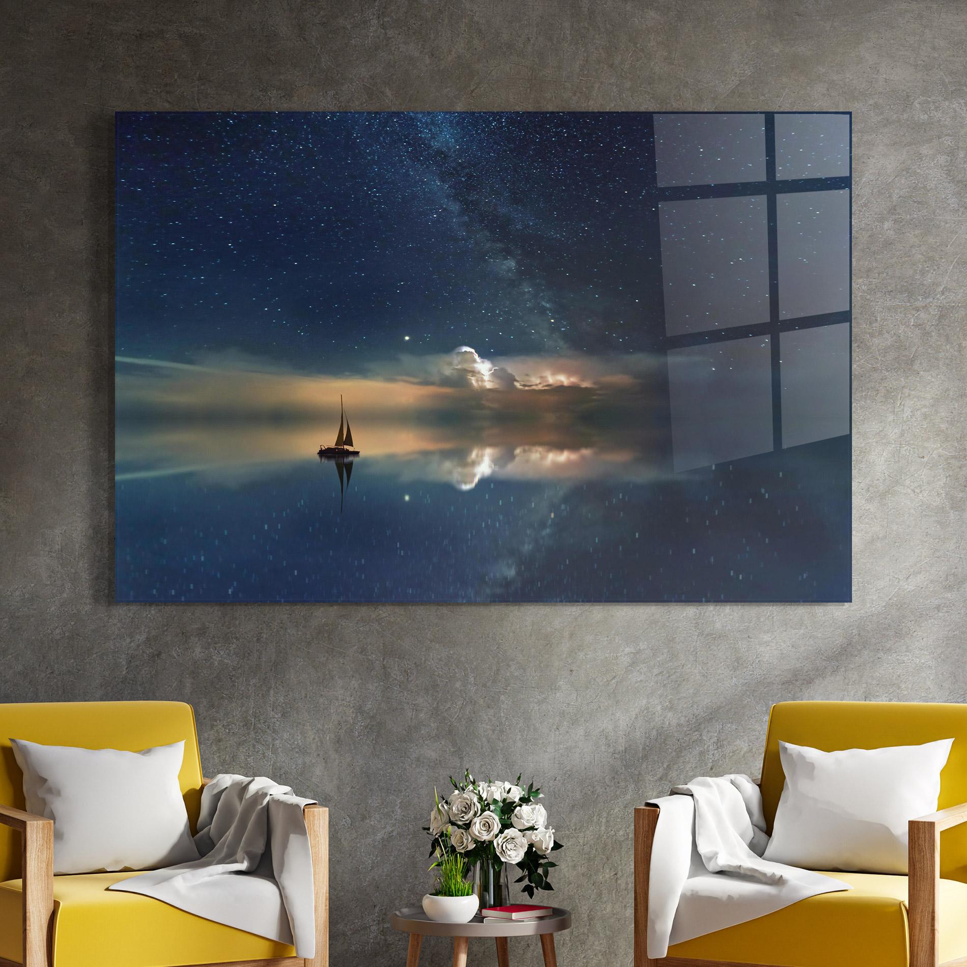 Glasbild Sky Boat mockup 4