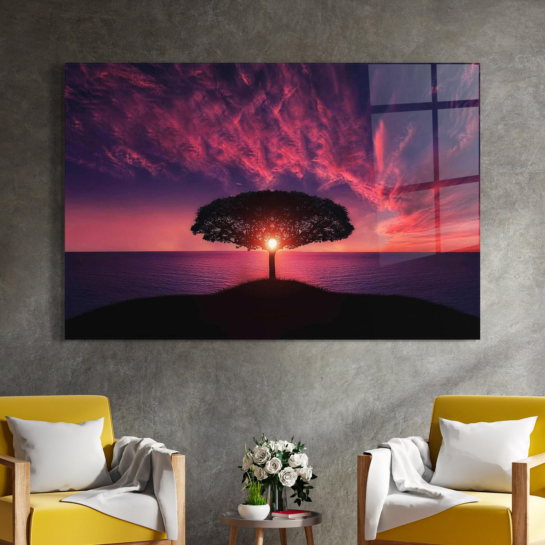 Glasbild Sun Tree mockup 4