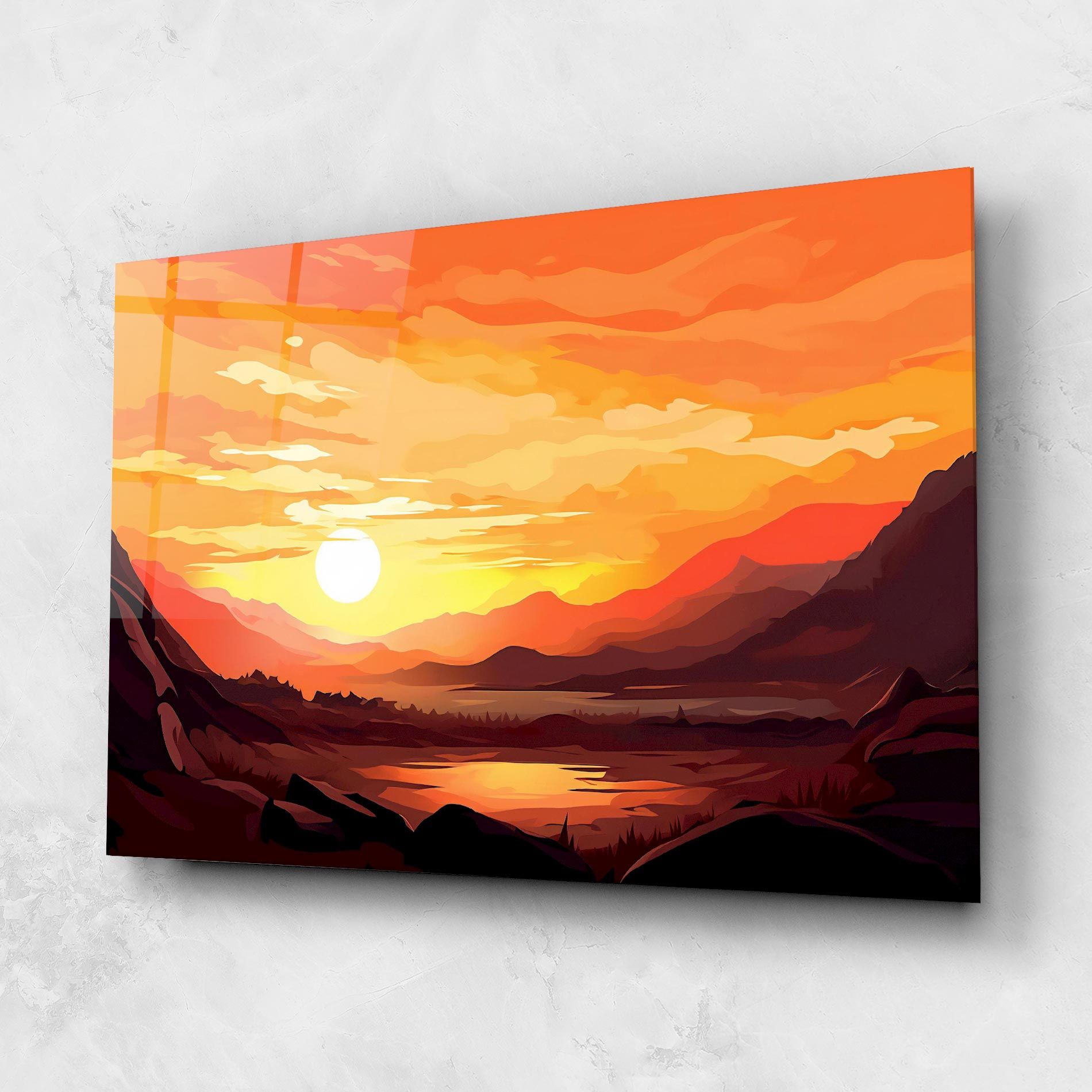 Beautiful Sunset Illustration mockup 1