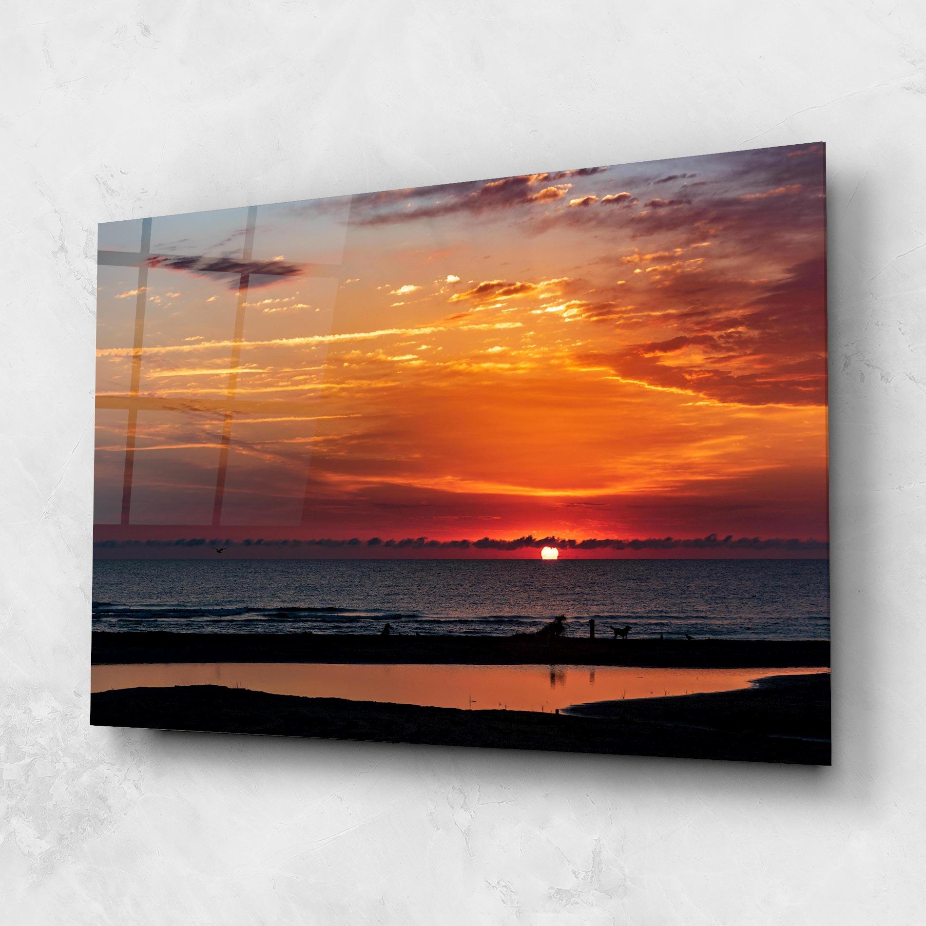 Glasbild Colorful Sunrise Sea mockup 1