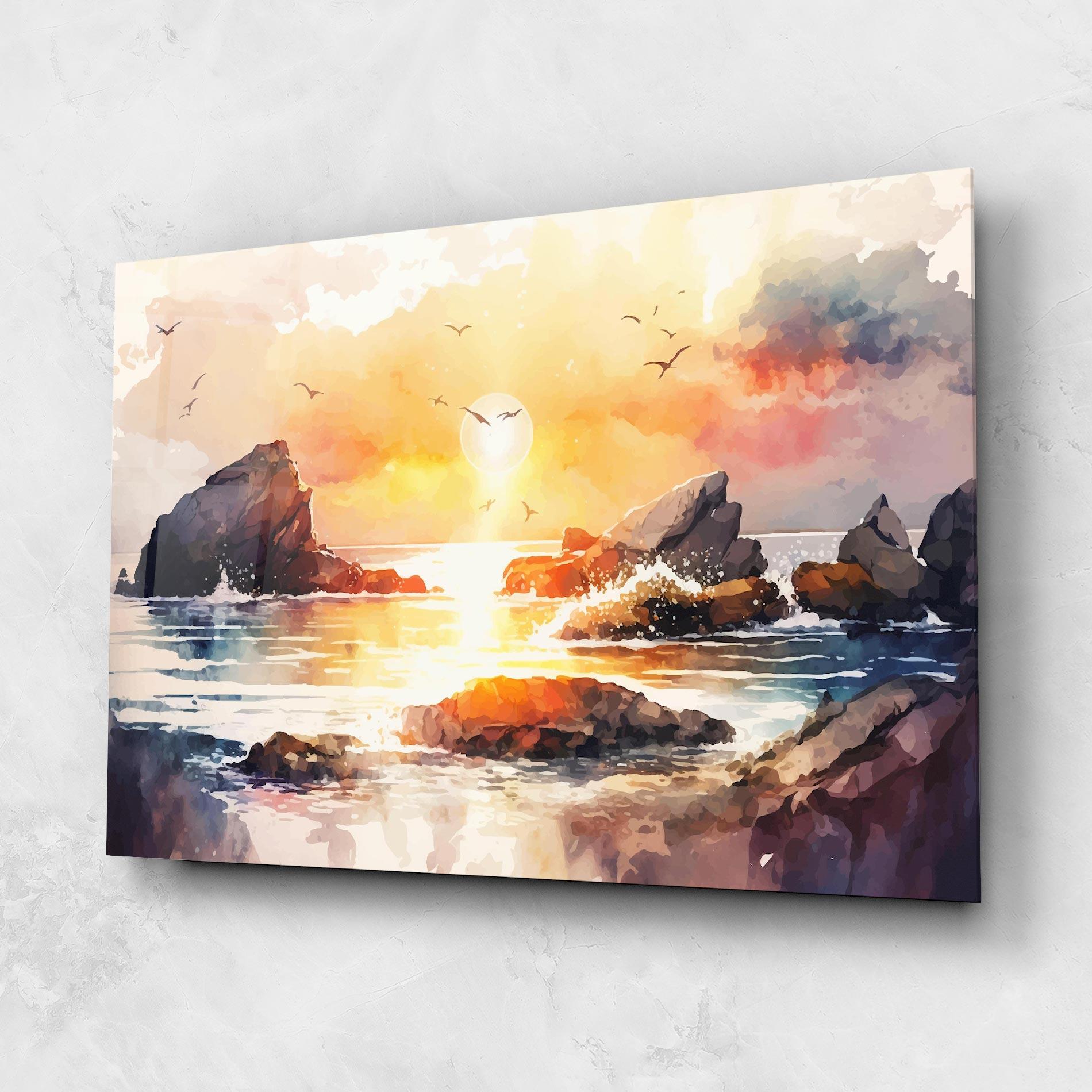Glasbild Pretty Pastel Sunset mockup 1