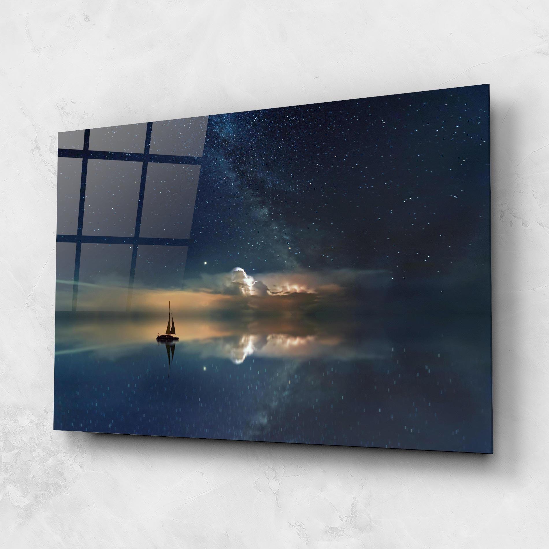 Glasbild Sky Boat mockup 1