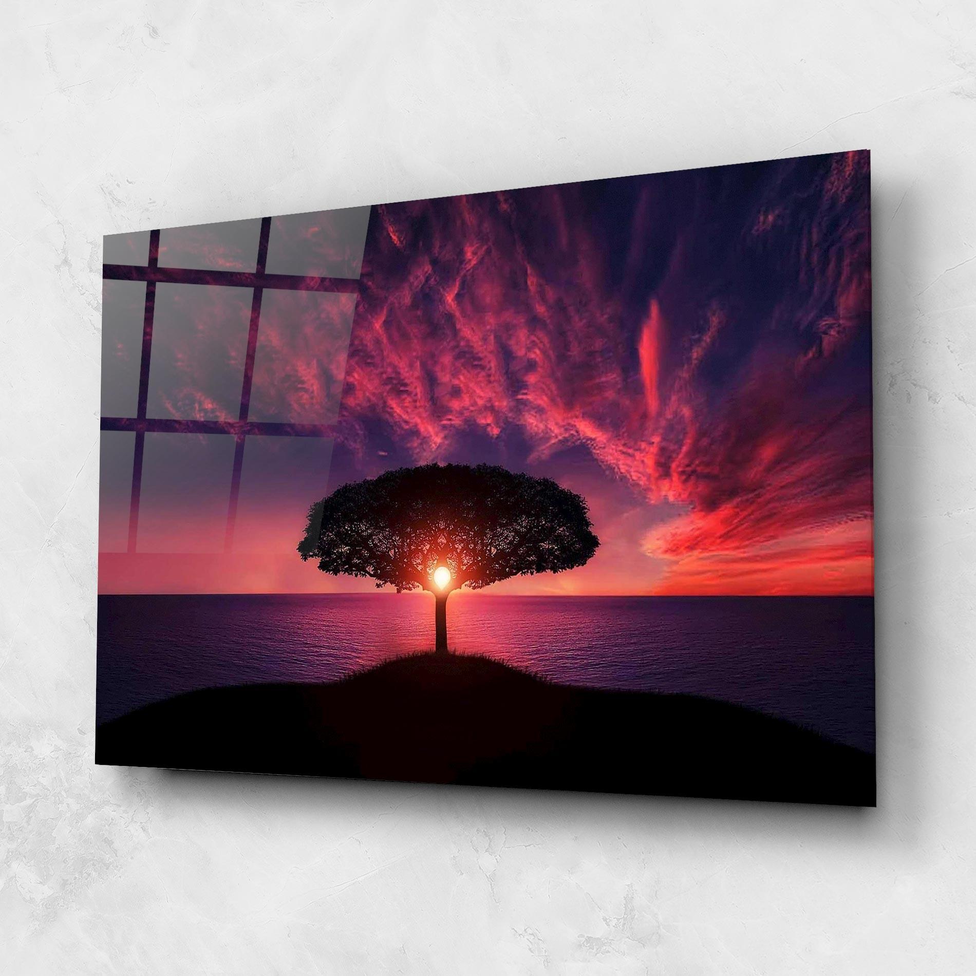 Glasbild Sun Tree mockup 1