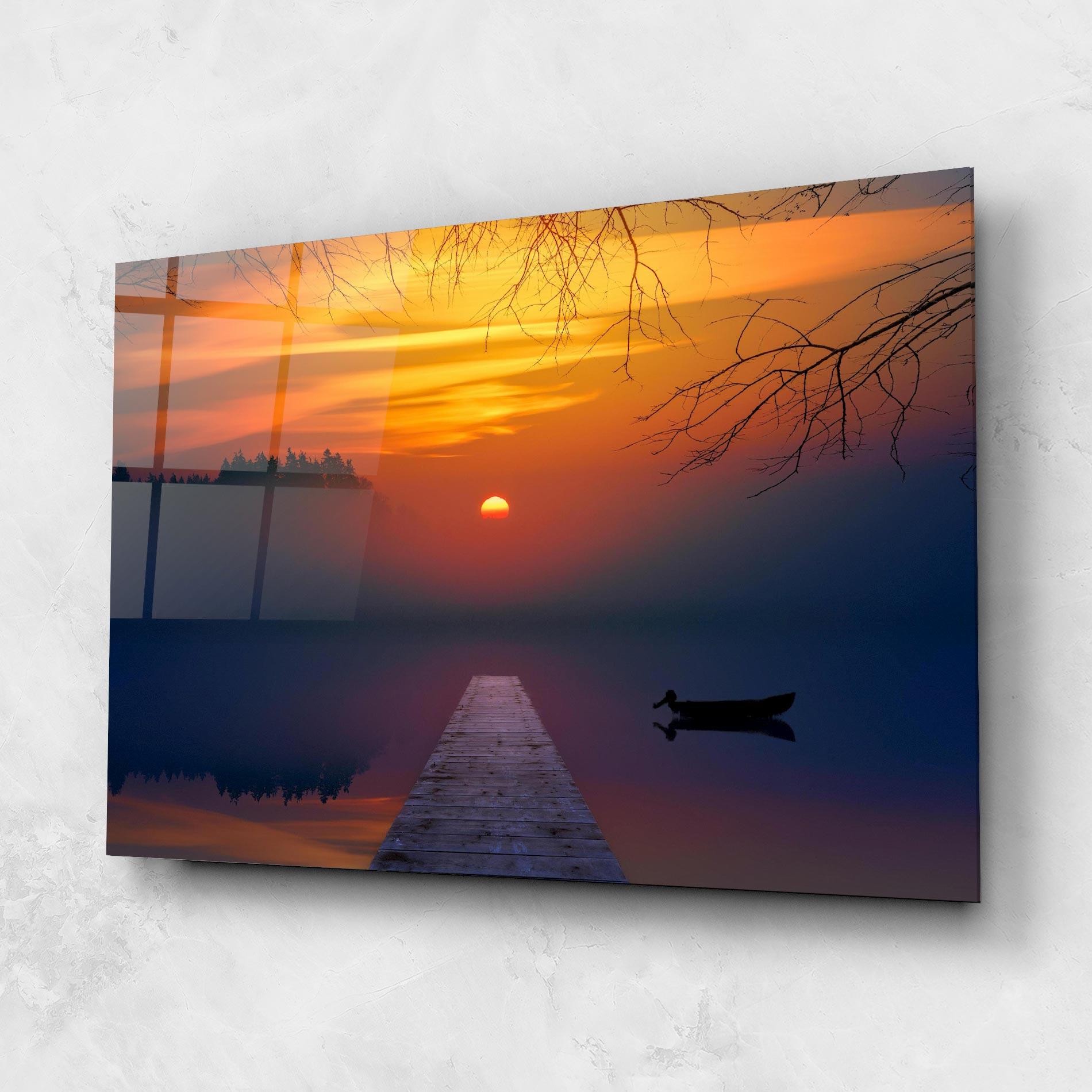 Glasbild Sunset Bridge mockup 1