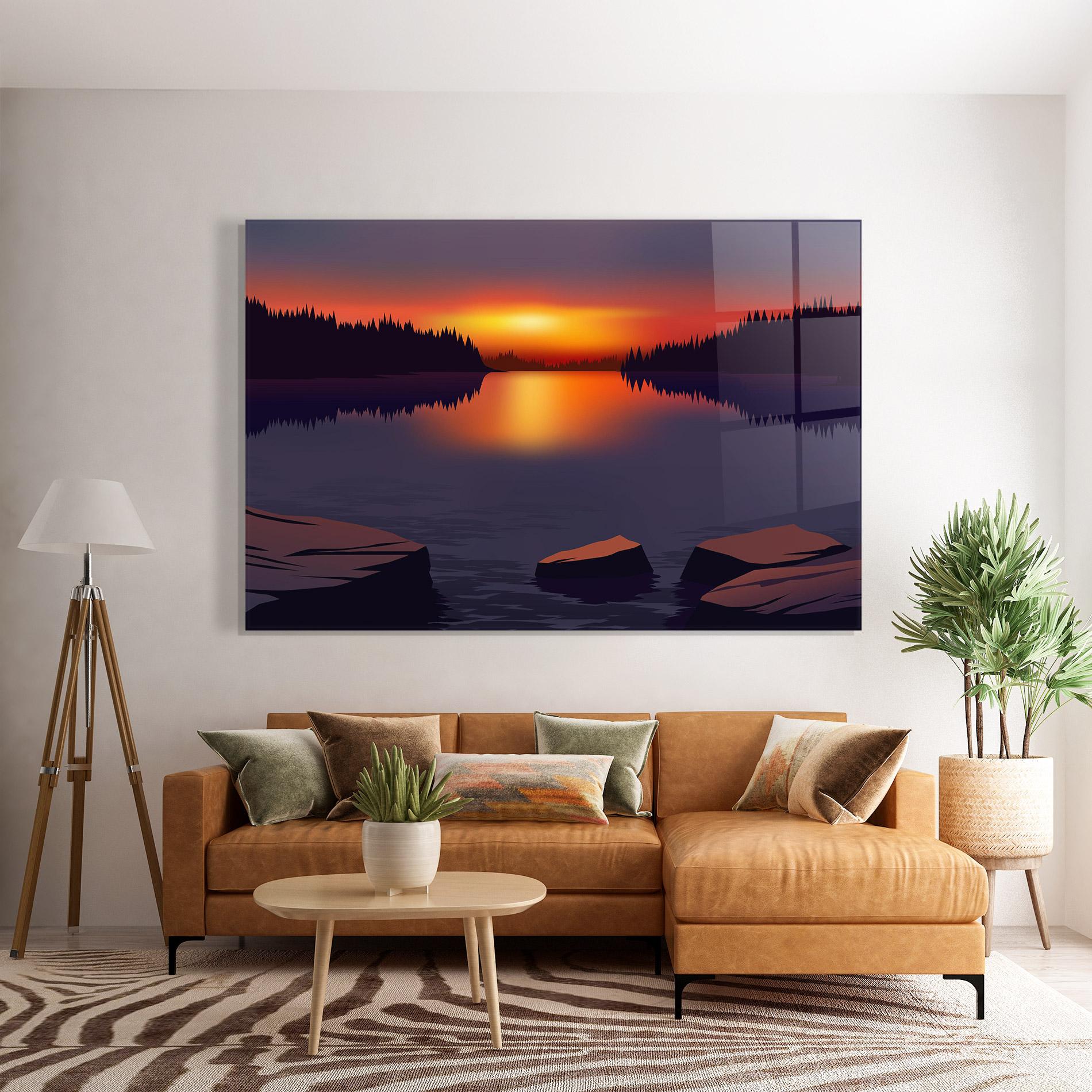 Glasbild Calm Sunset mockup 7