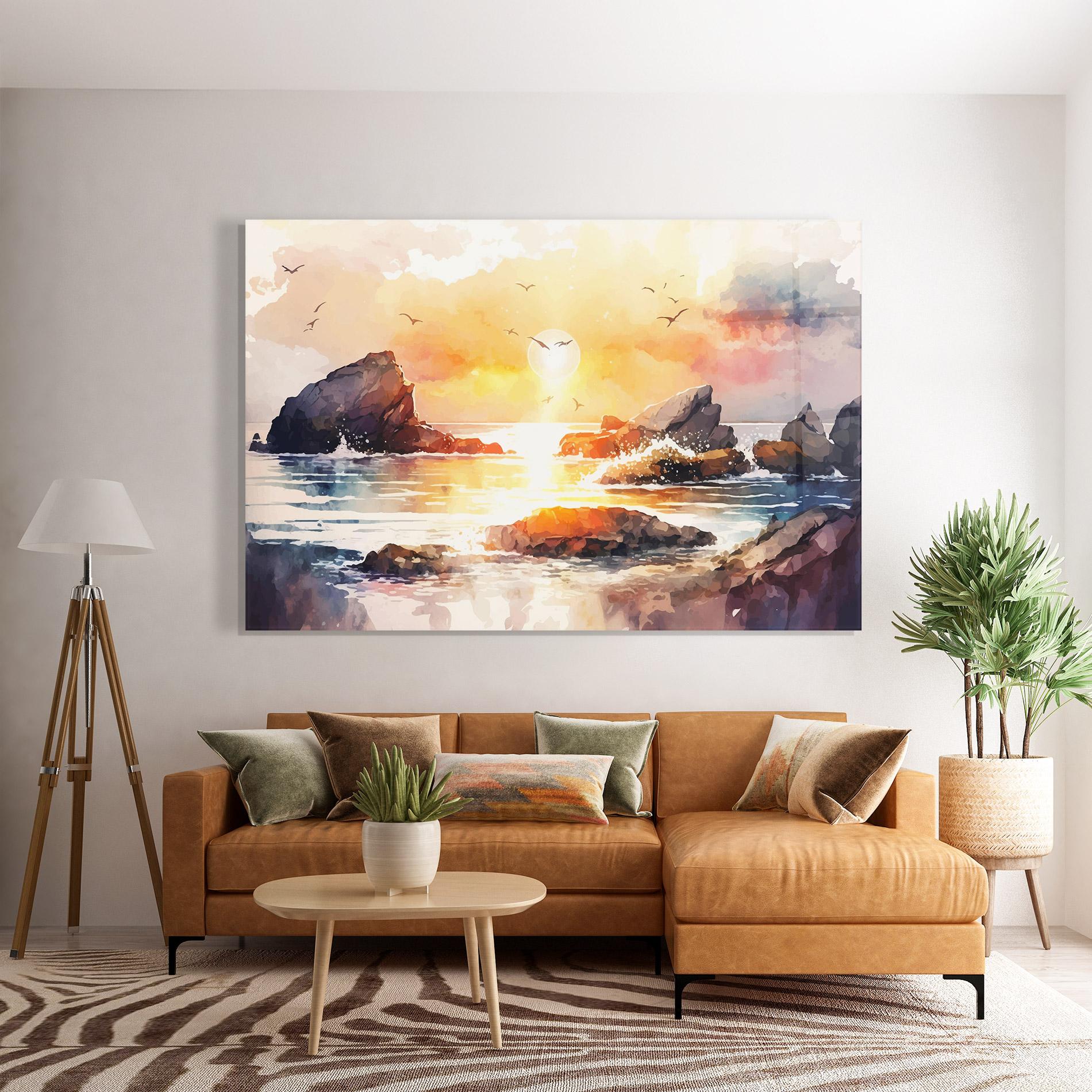 Glasbild Pretty Pastel Sunset mockup 7