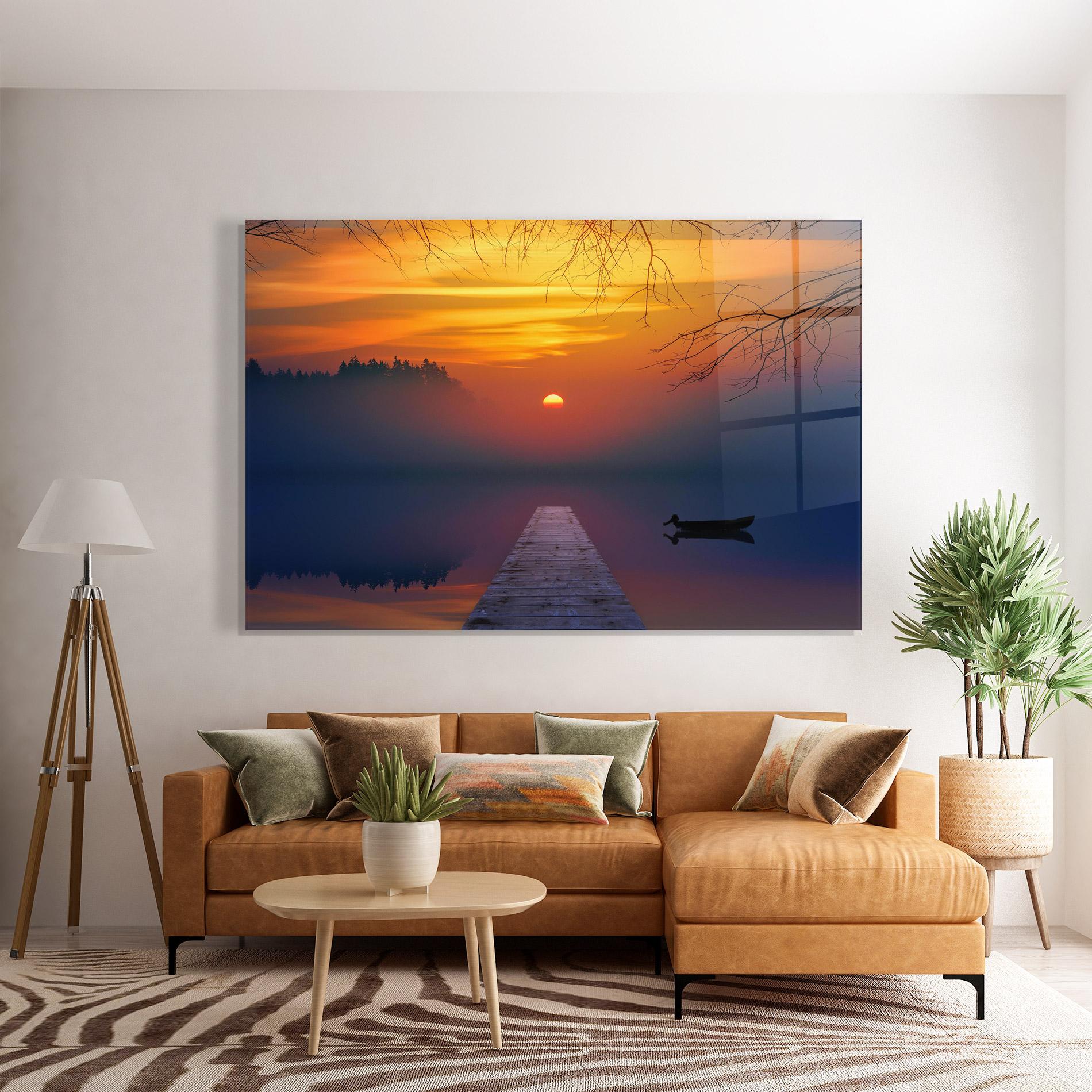 Glasbild Sunset Bridge mockup 7