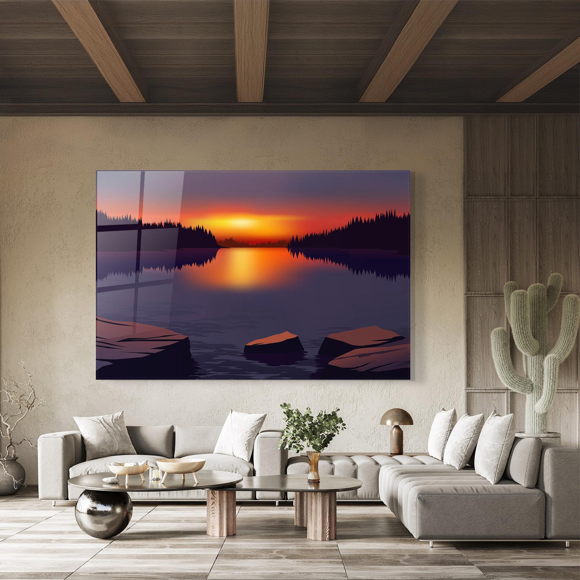 Glasbild Calm Sunset mockup 8