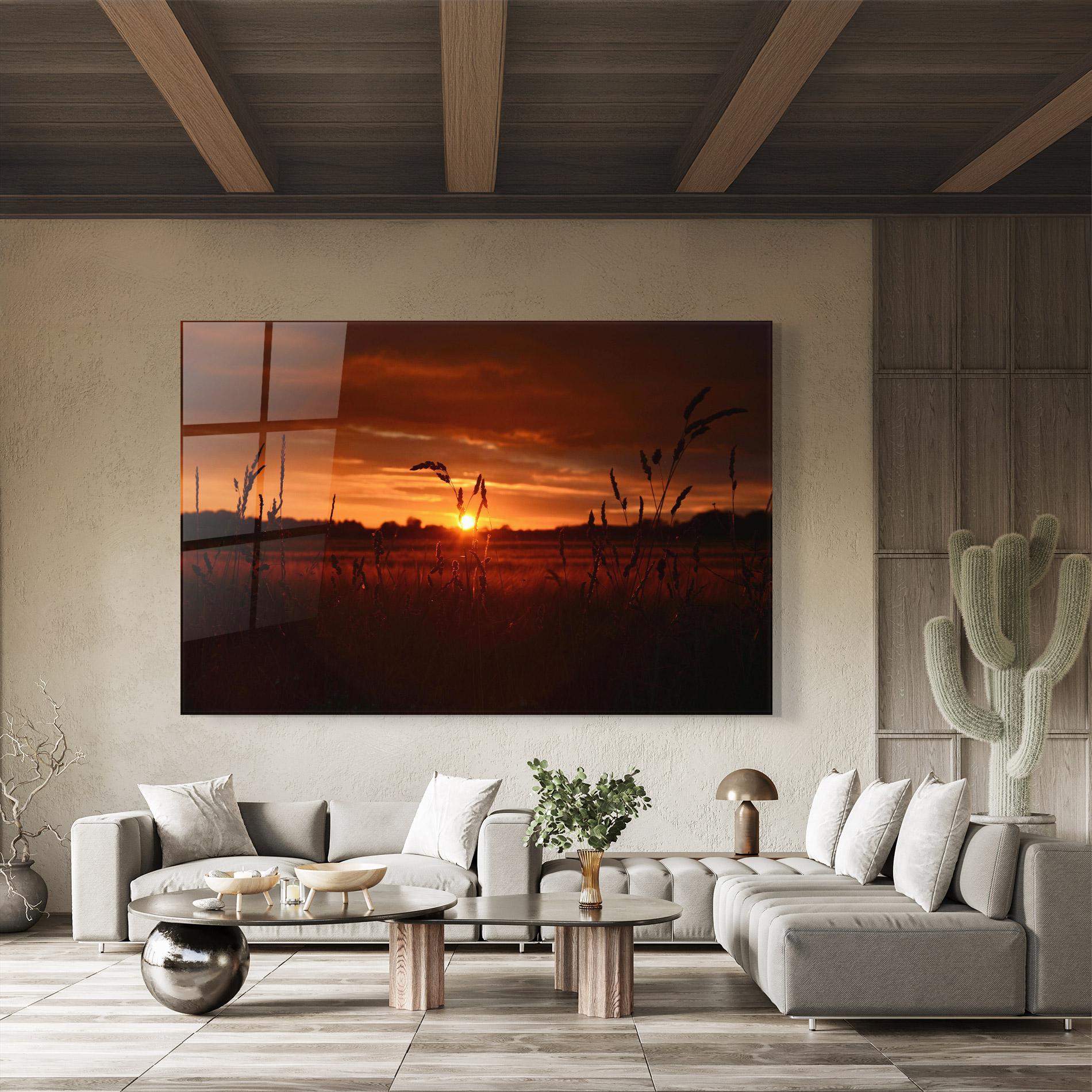 Glasbild Field Shilouette mockup 8