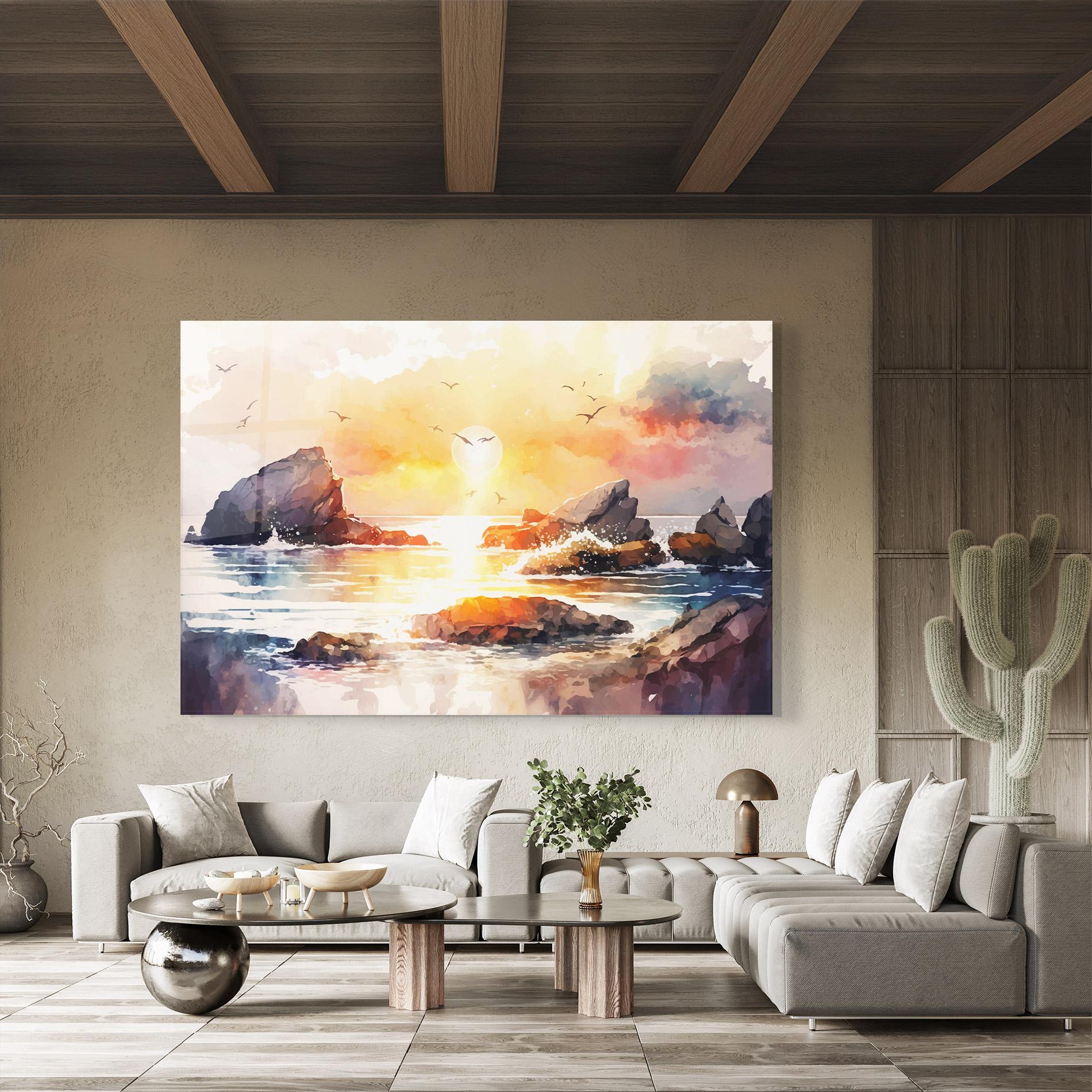 Glasbild Pretty Pastel Sunset mockup 8