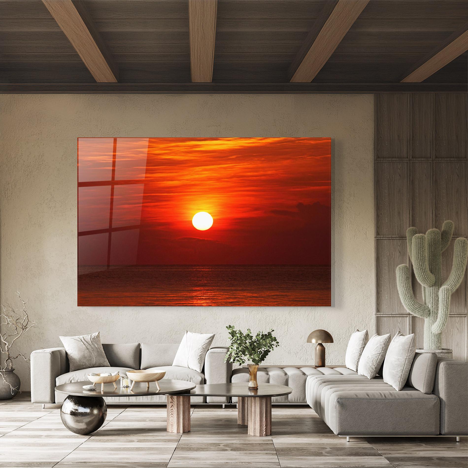 Glasbild Red Sky Sunset mockup 8