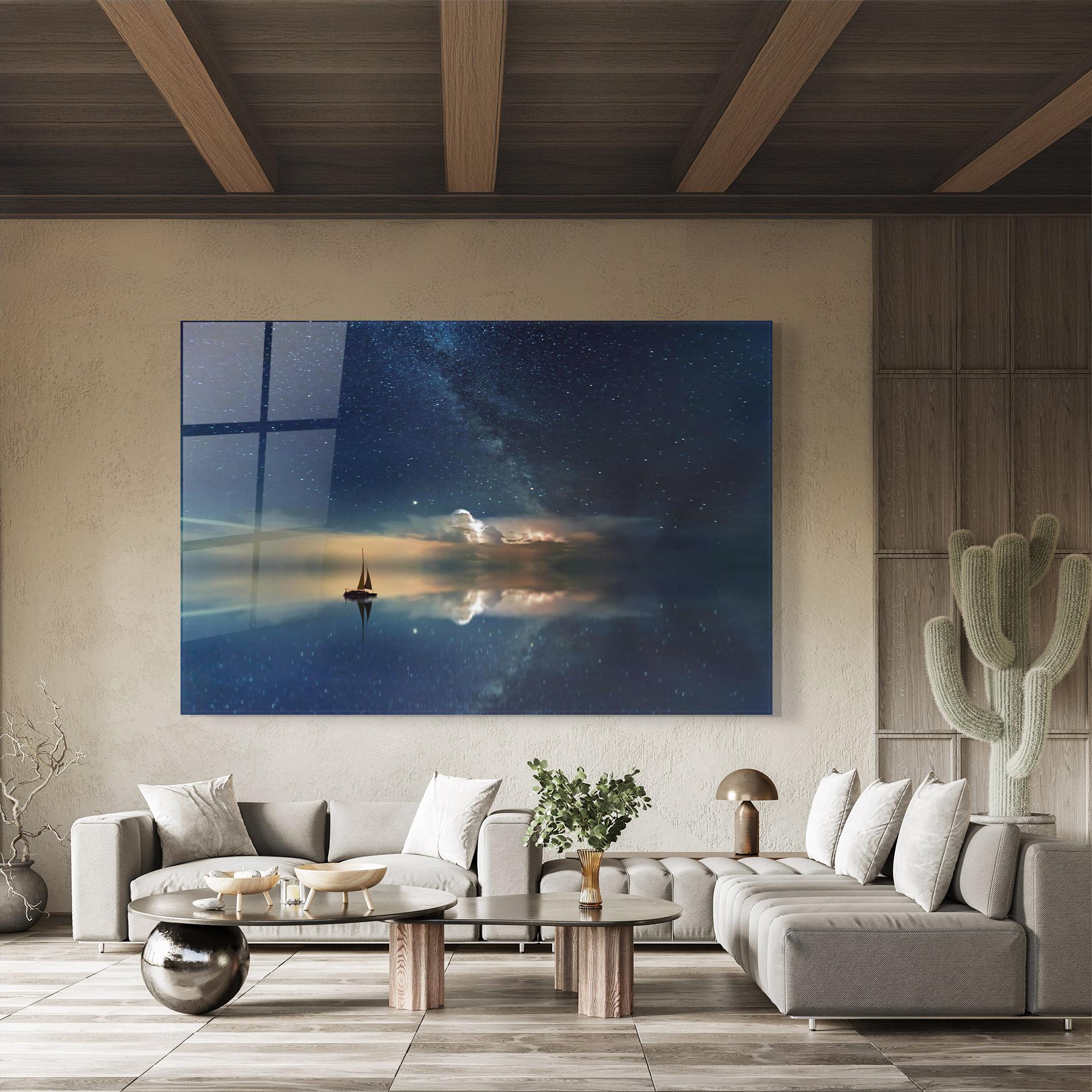 Glasbild Sky Boat mockup 8