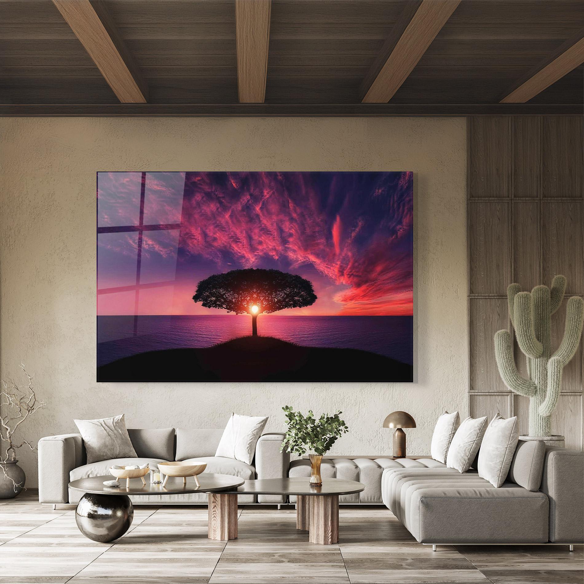Glasbild Sun Tree mockup 8