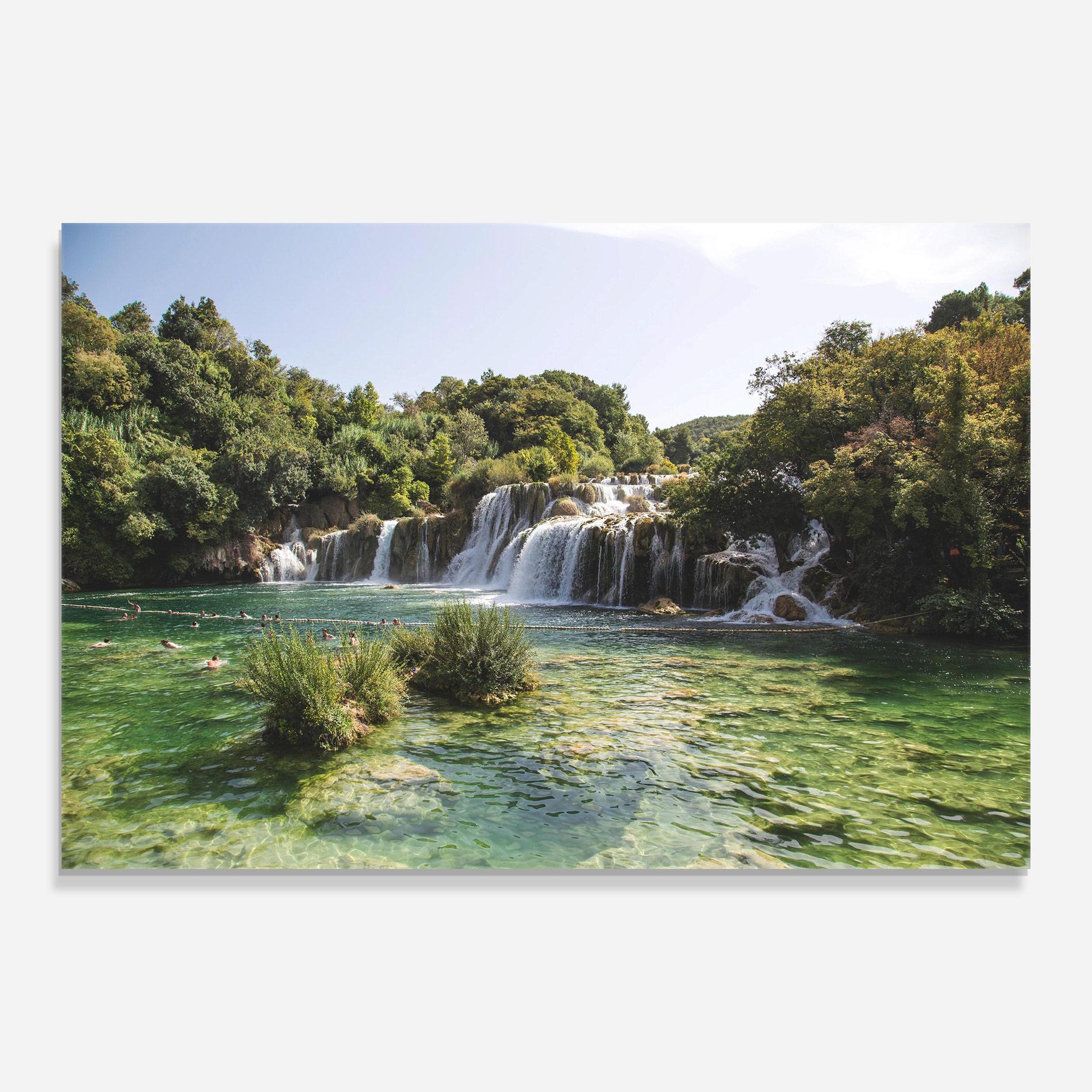 Glasbild Green Waterfall mockup 0