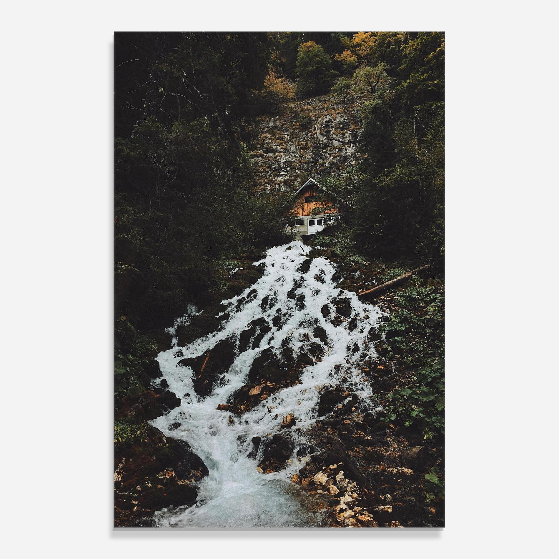 Glasbild Waterfall From Home mockup 0