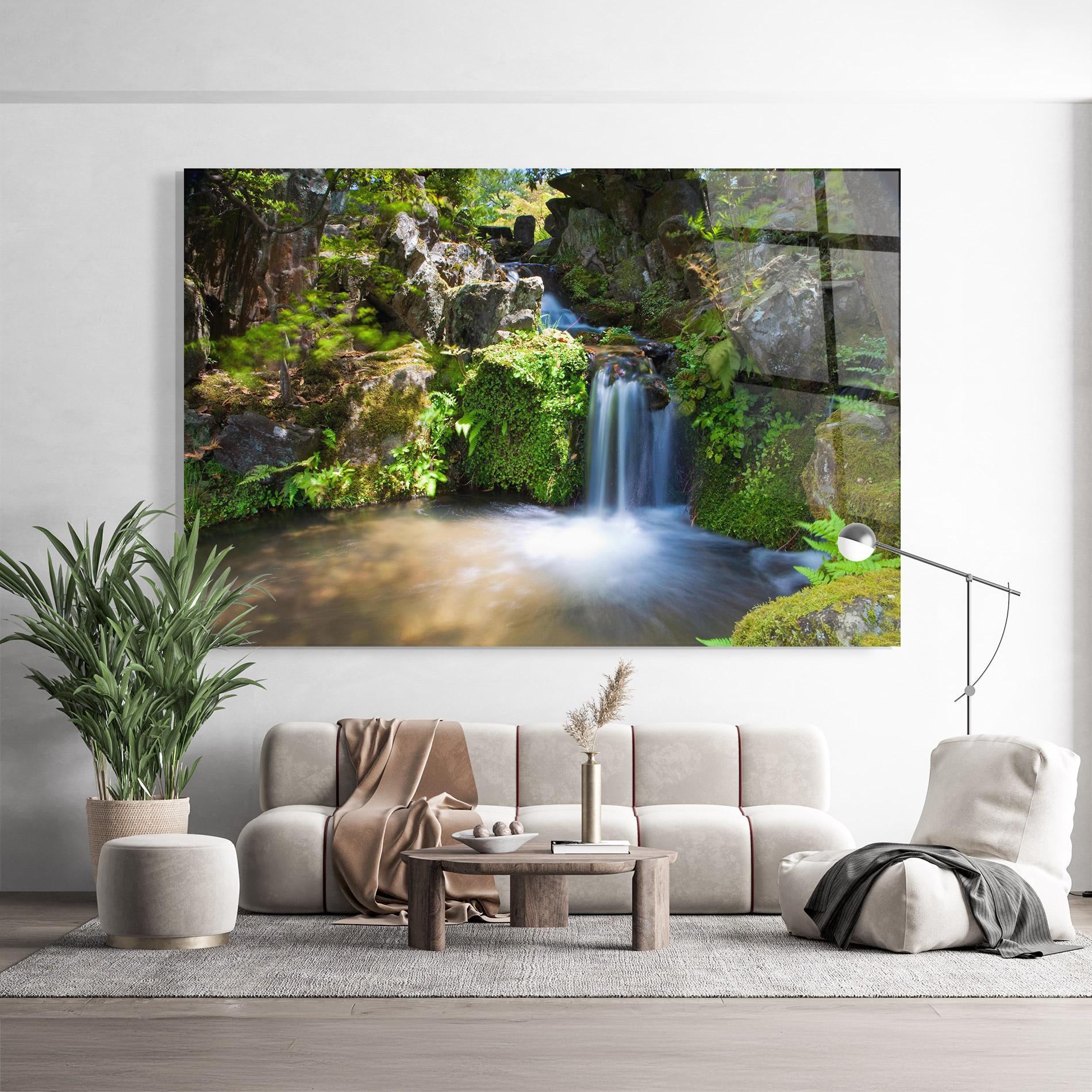 Glasbild Jungle View Waterfall mockup 9