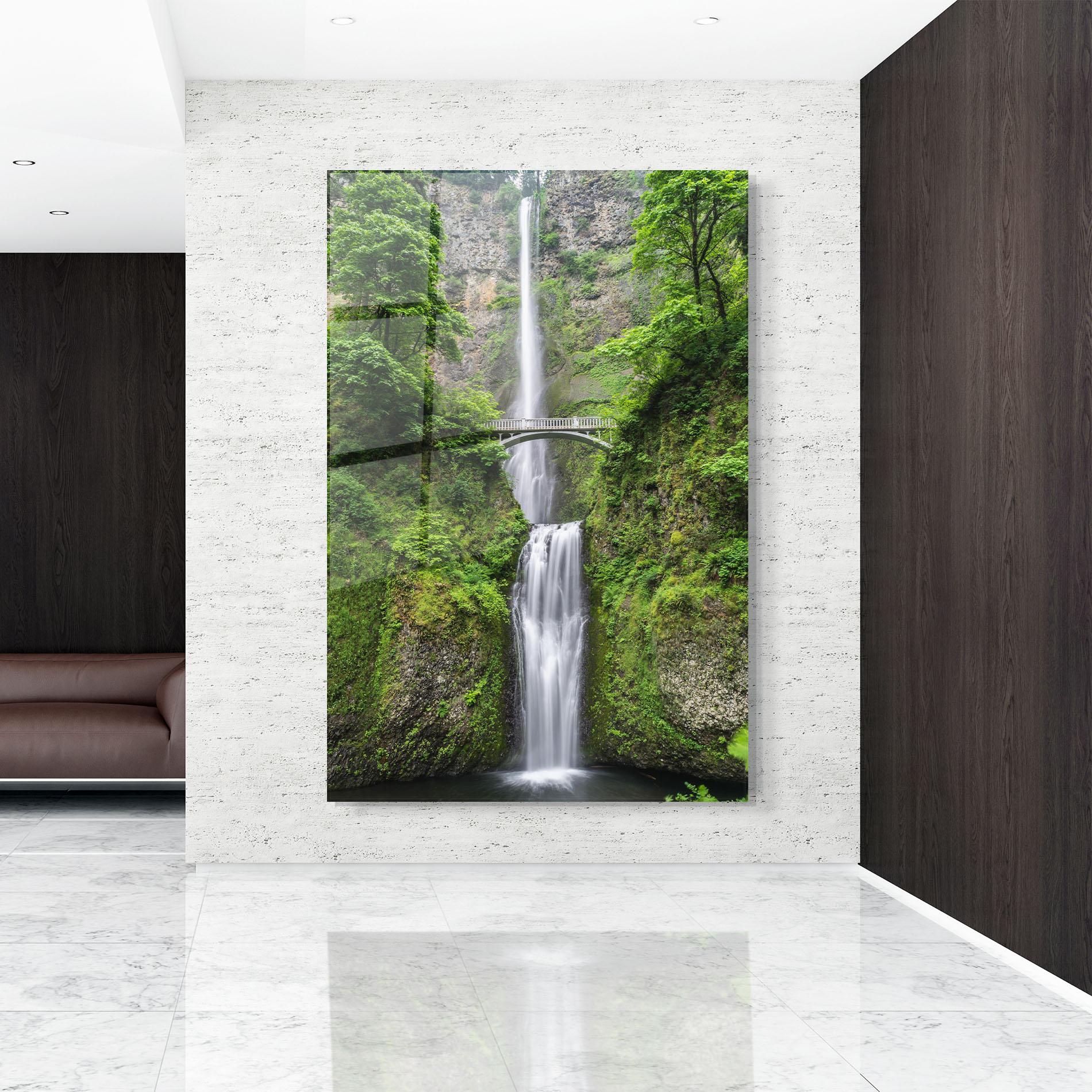 Glasbild Green Leaves Bridge View mockup 9