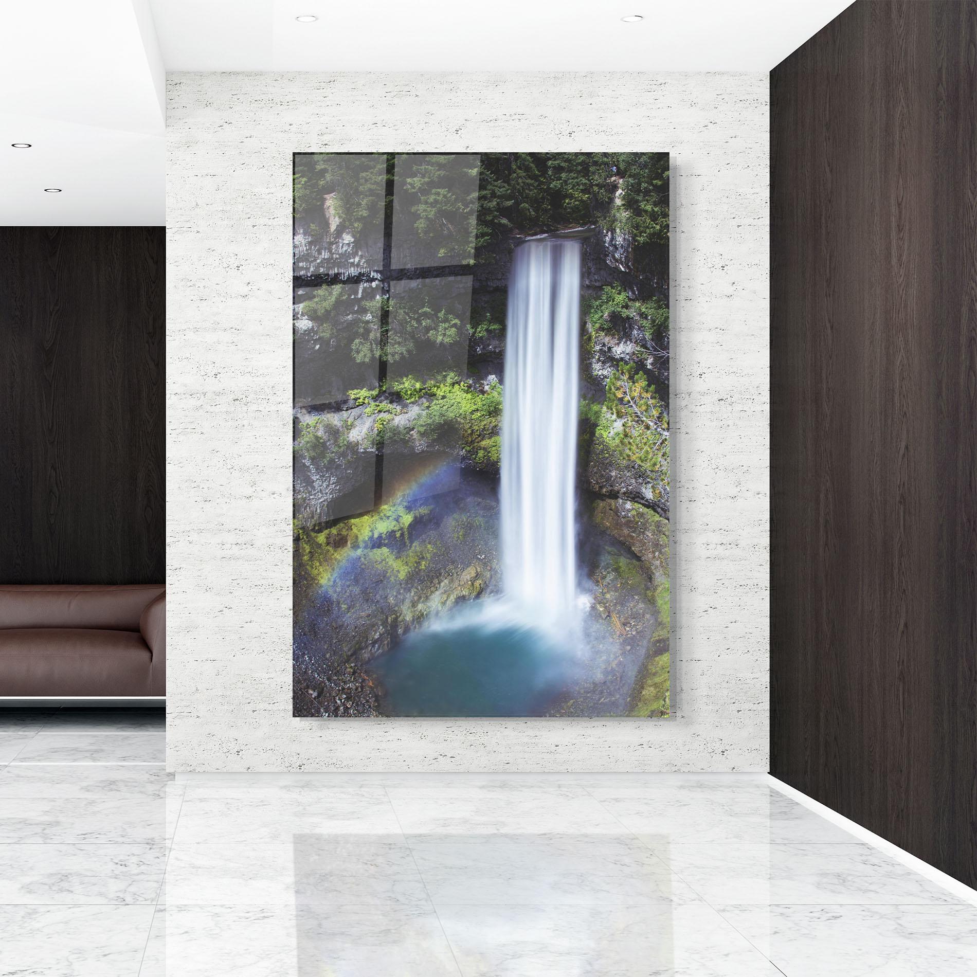 Glasbild Pretty Rainbow Waterfall mockup 9
