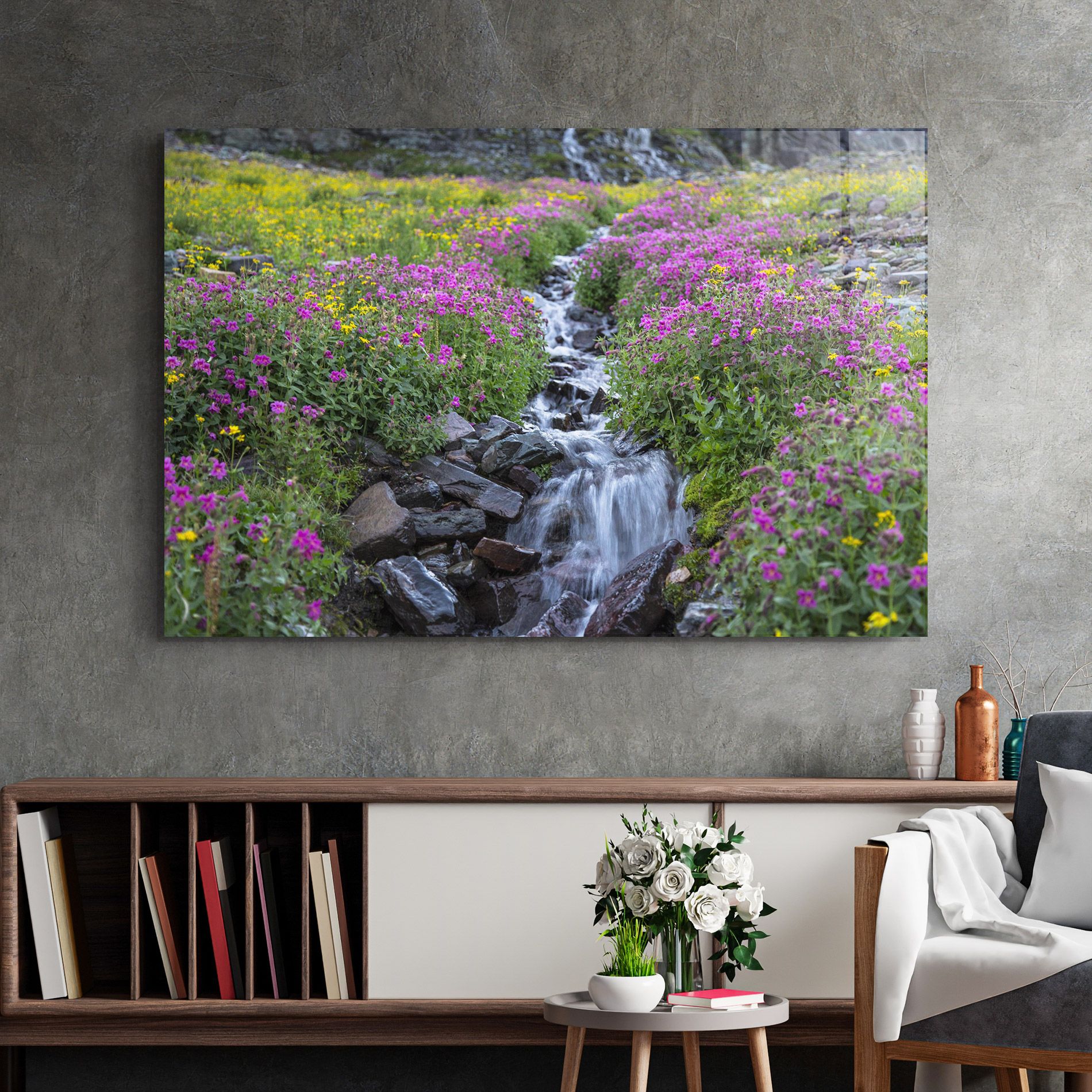 Purple Field Waterfall mockup 2