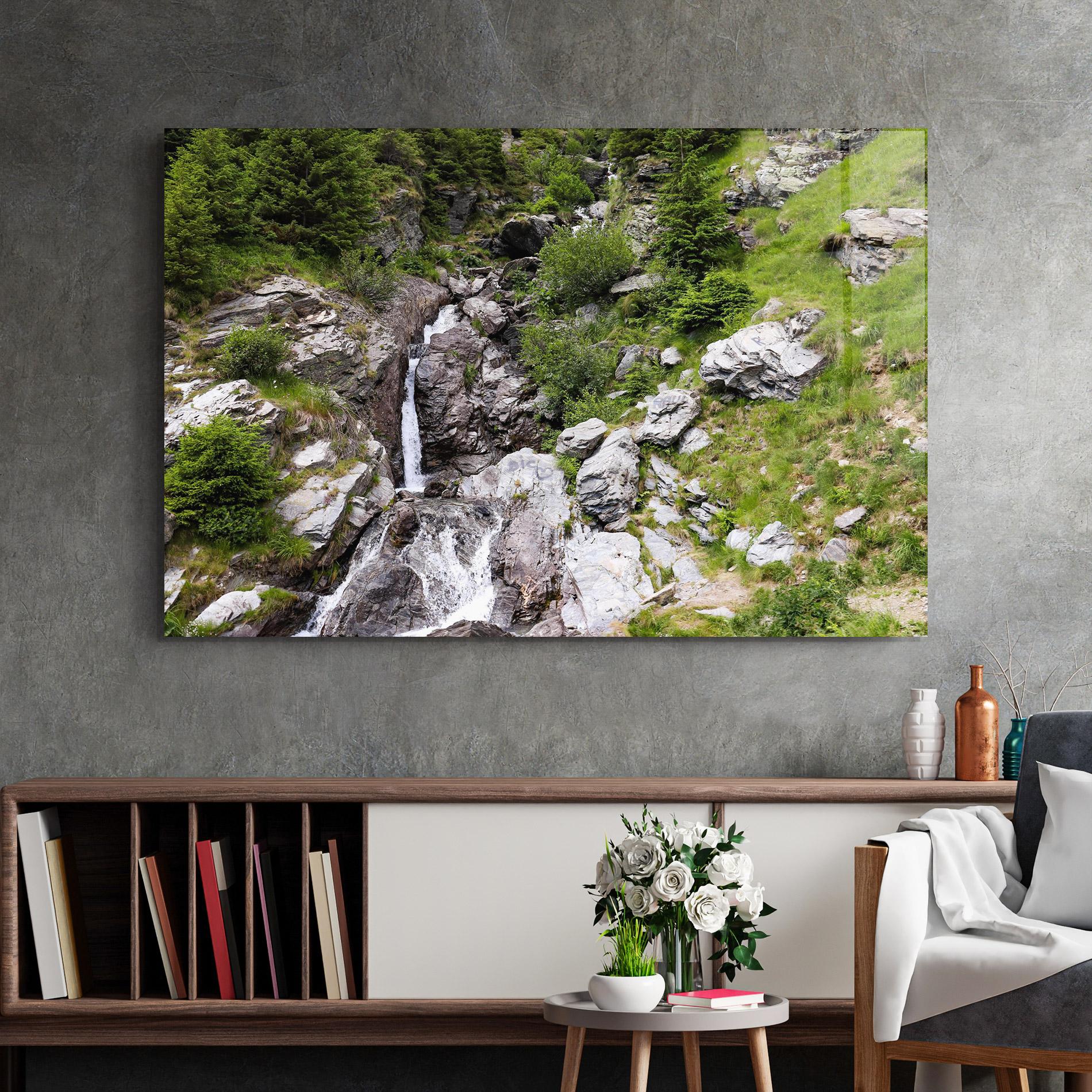 Glasbild Small Waterfall mockup 2