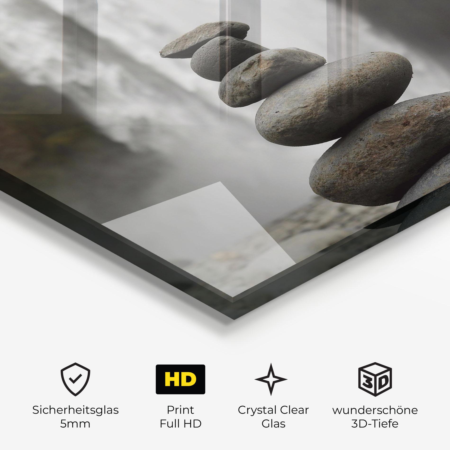 Glasbild Balanced Rocks Waterfall mockup 3