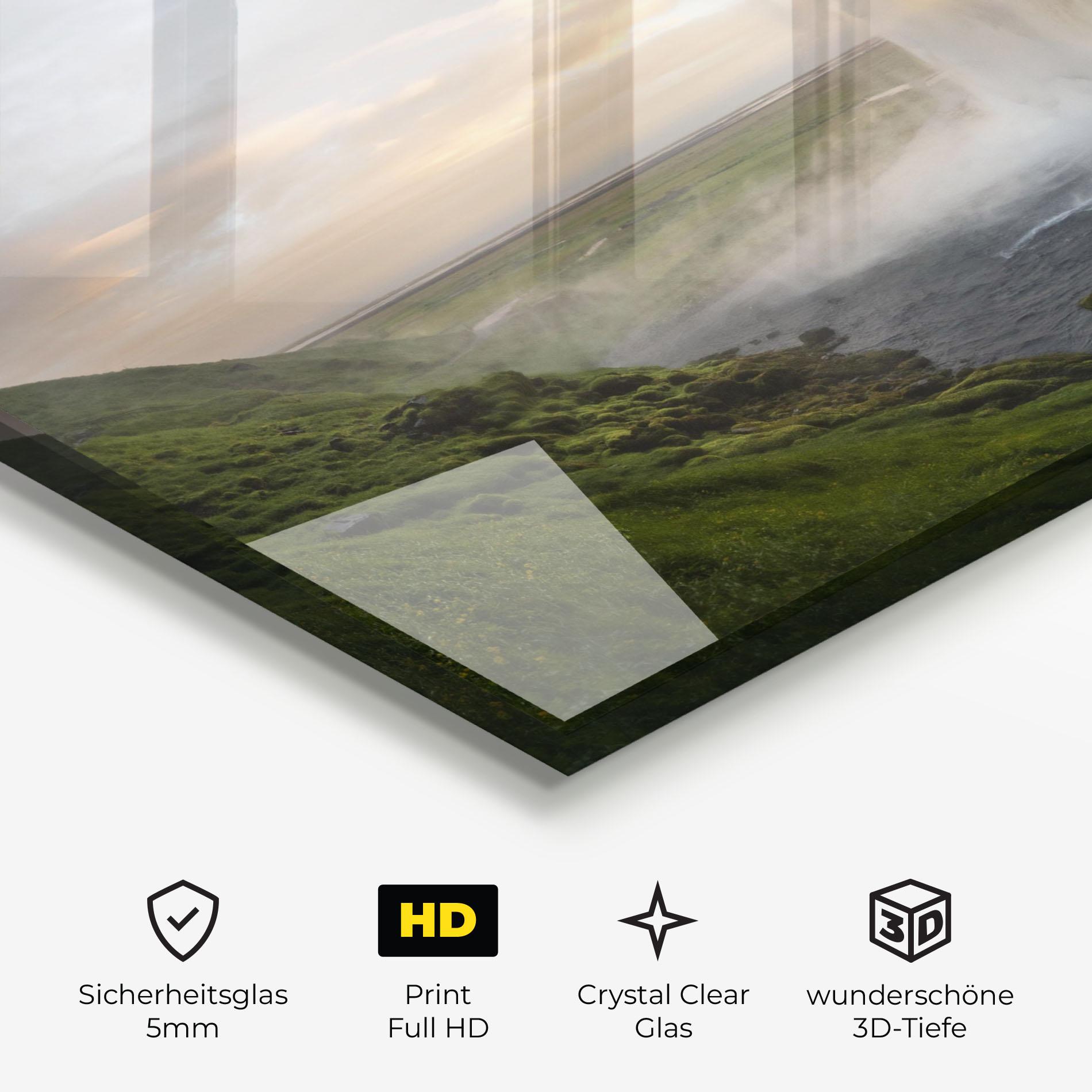 Glasbild Cave Waterfall mockup 3