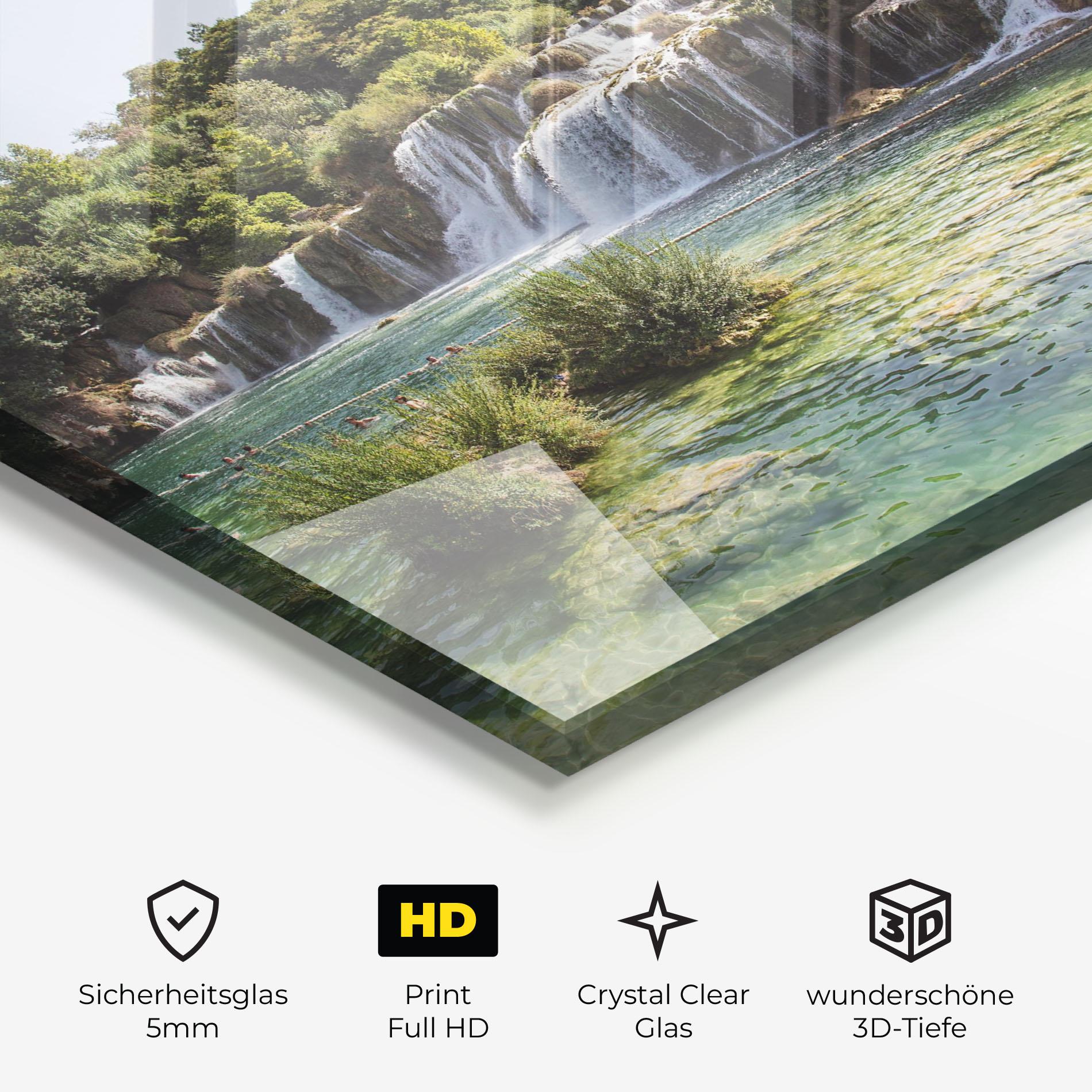 Glasbild Green Waterfall mockup 3