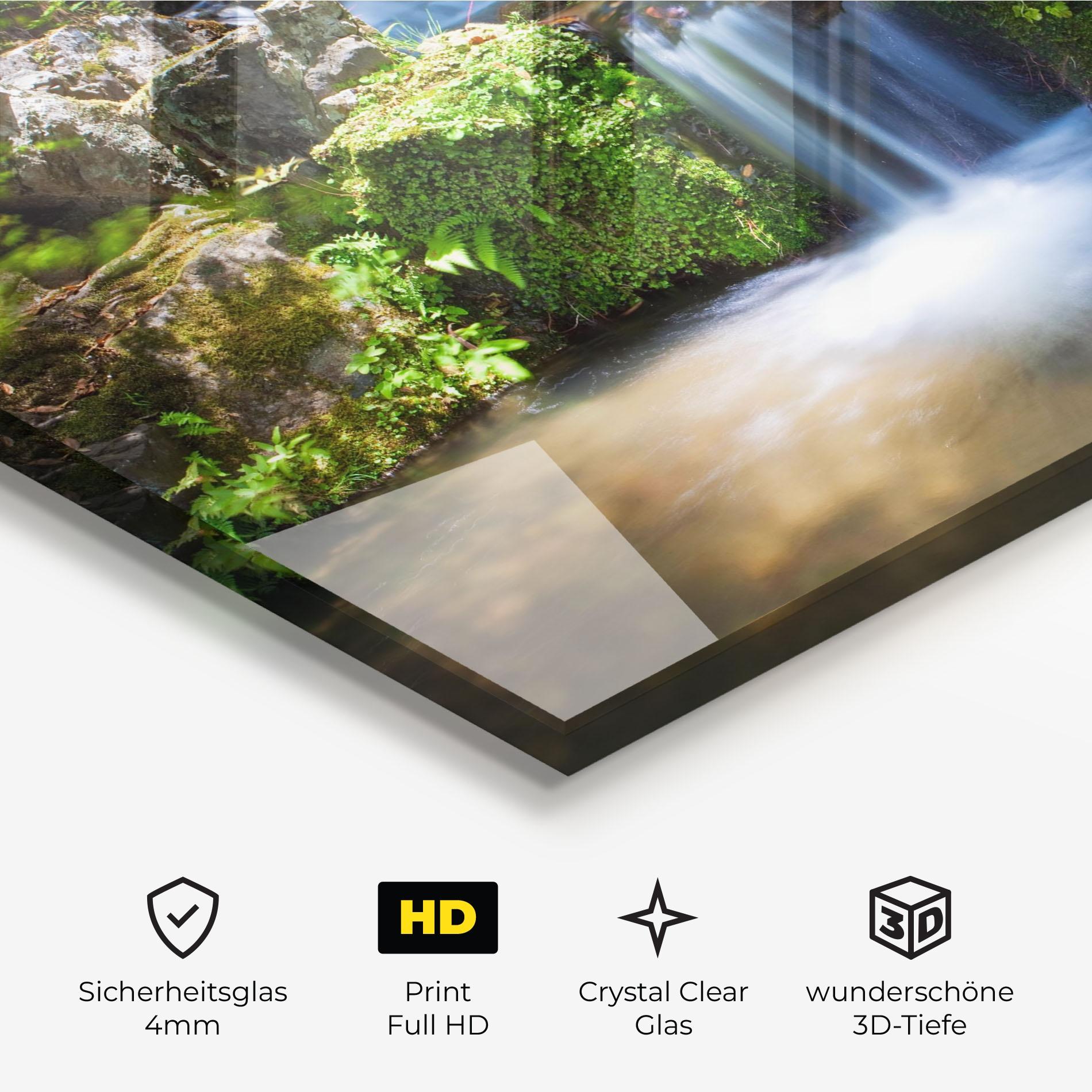 Glasbild Jungle View Waterfall mockup 3
