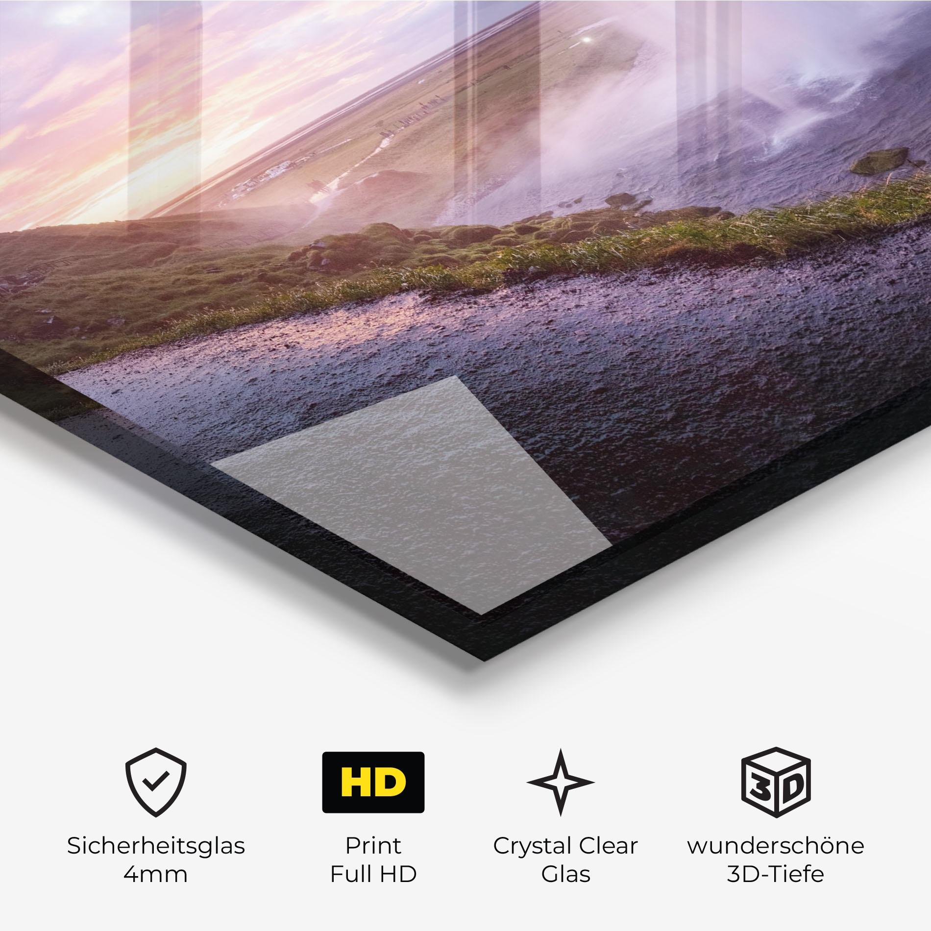 Glasbild Waterfall From Cave View mockup 3