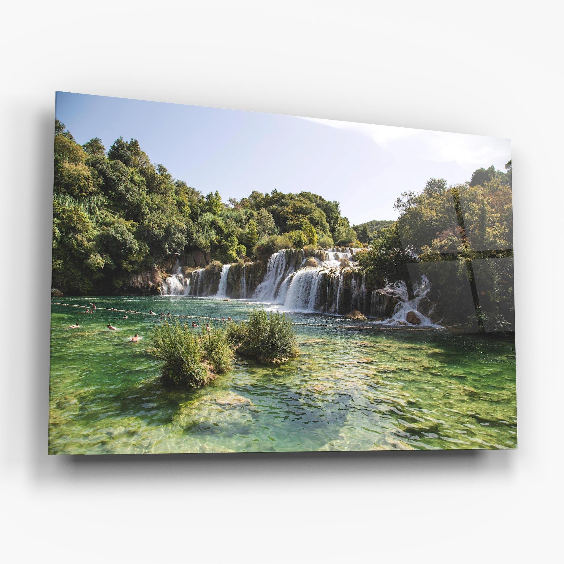 Glasbild Green Waterfall mockup 6