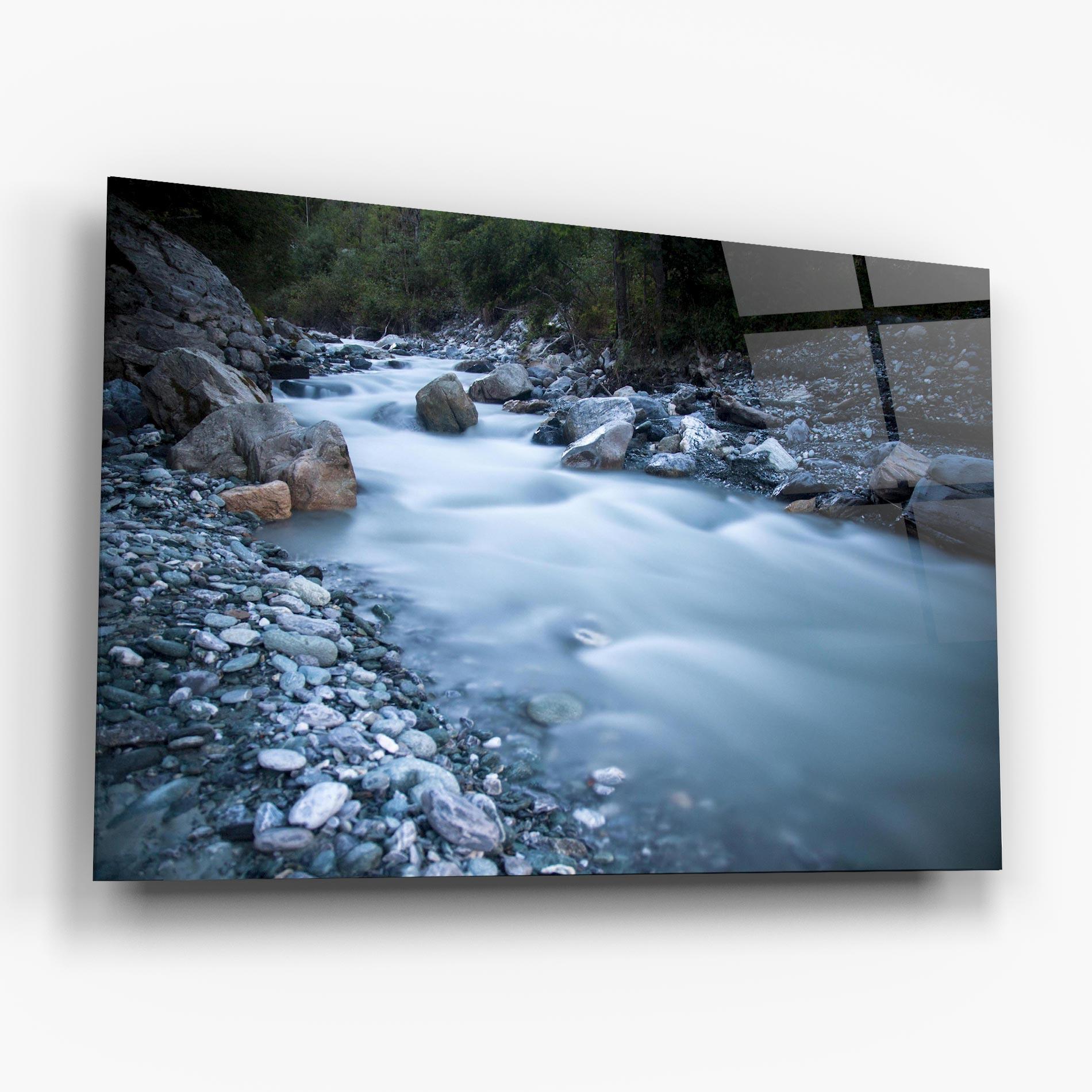 Glasbild Grey Water Falling mockup 6