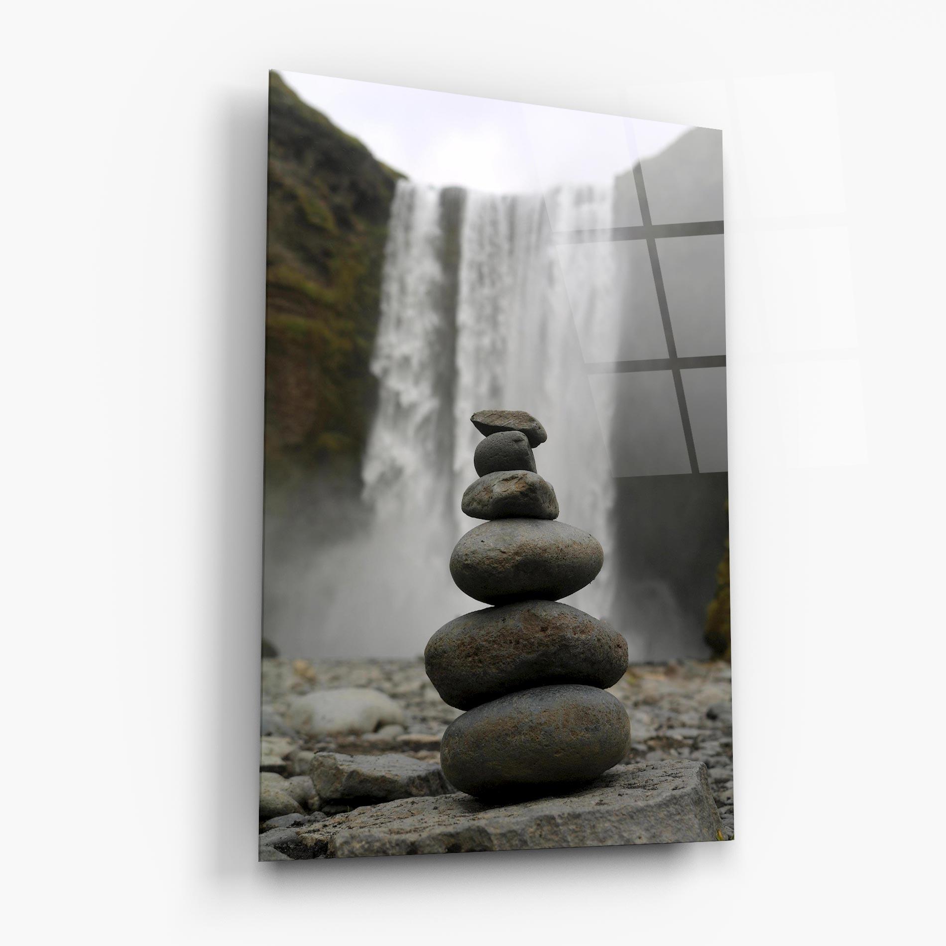 Glasbild Balanced Rocks Waterfall mockup 6