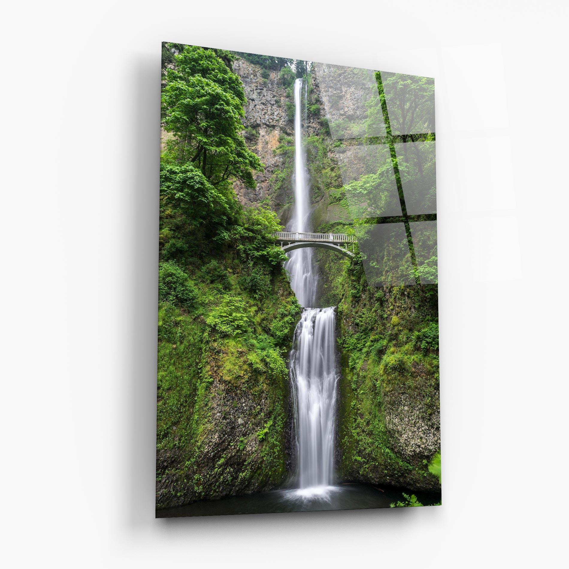 Glasbild Green Leaves Bridge View mockup 6