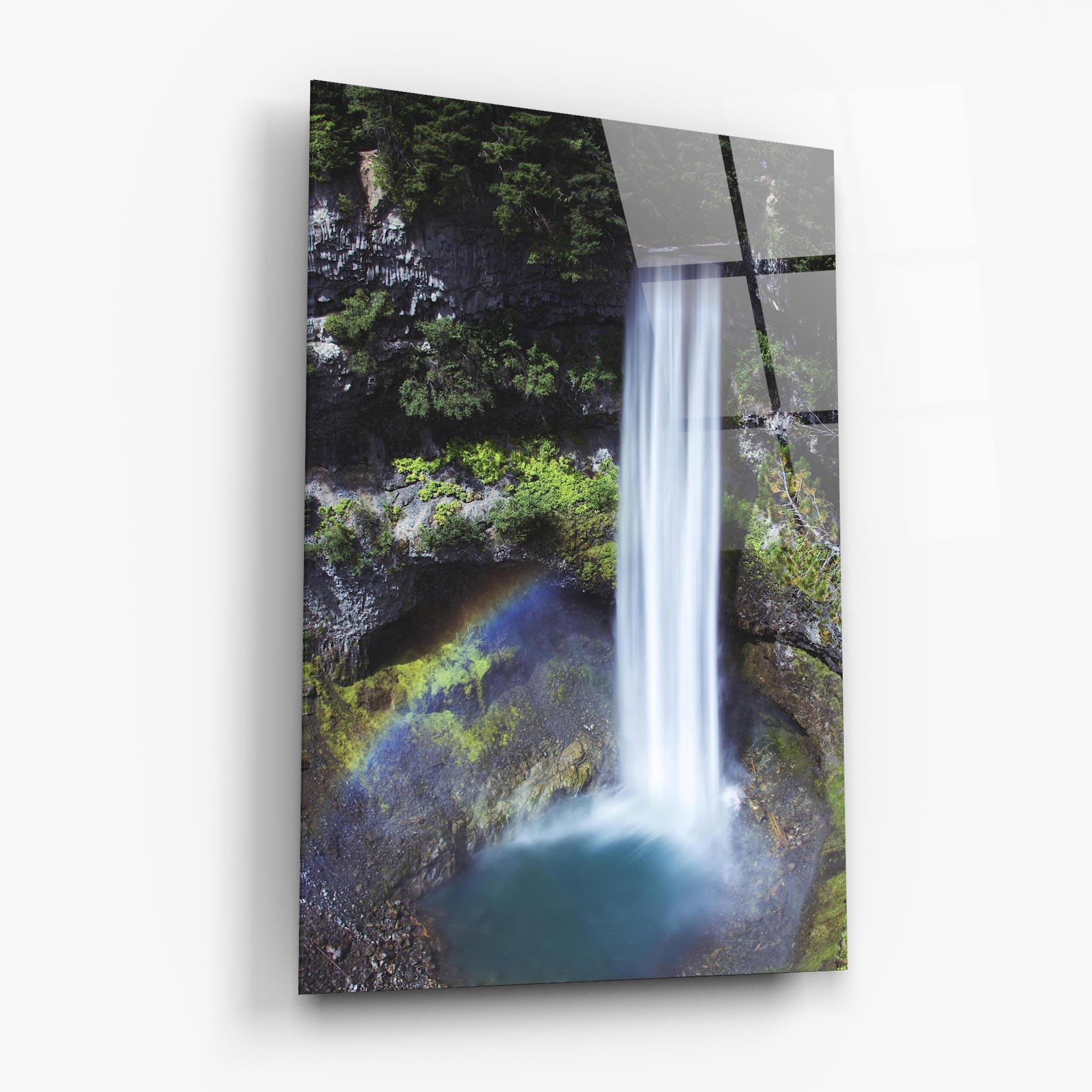 Glasbild Pretty Rainbow Waterfall mockup 6