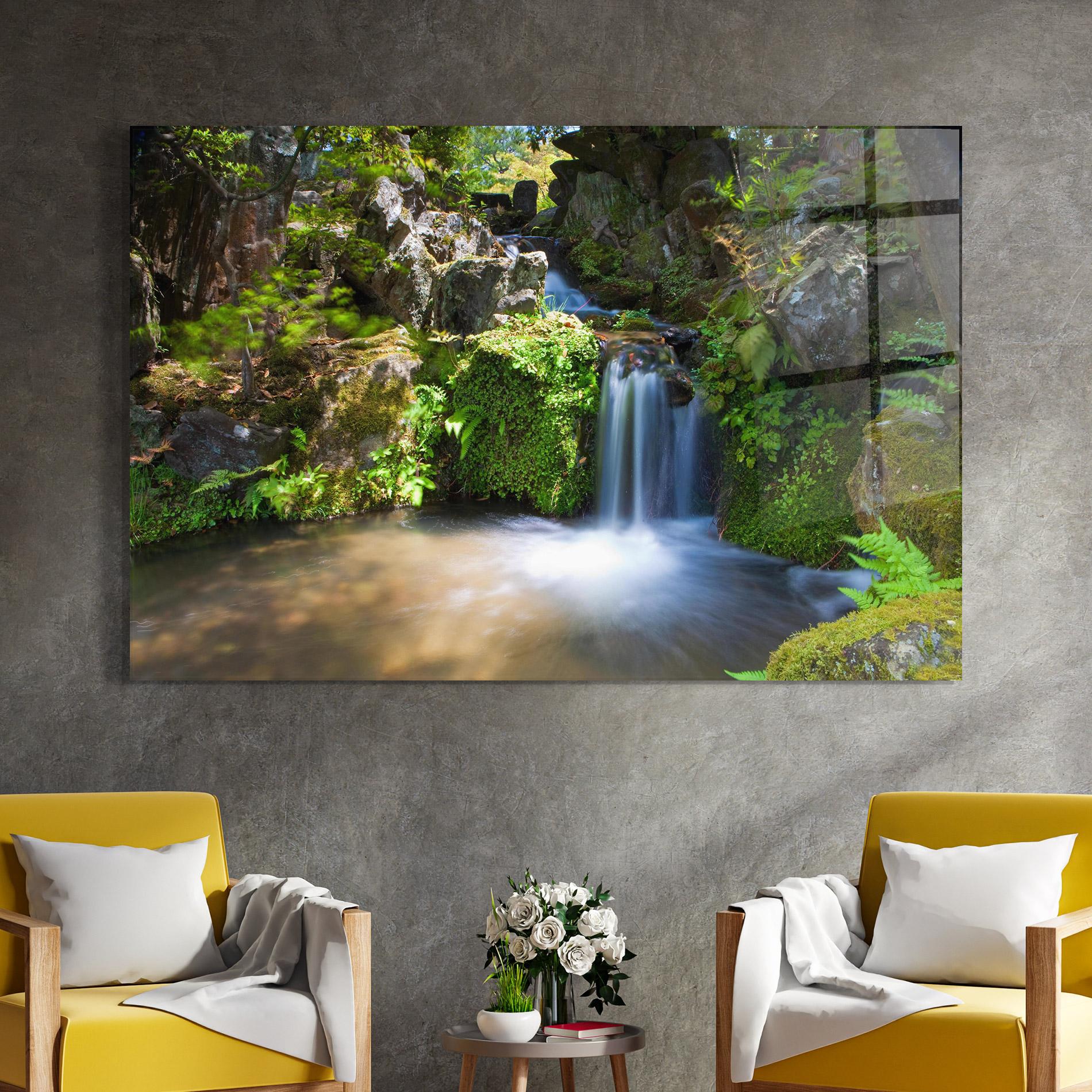 Glasbild Jungle View Waterfall mockup 4