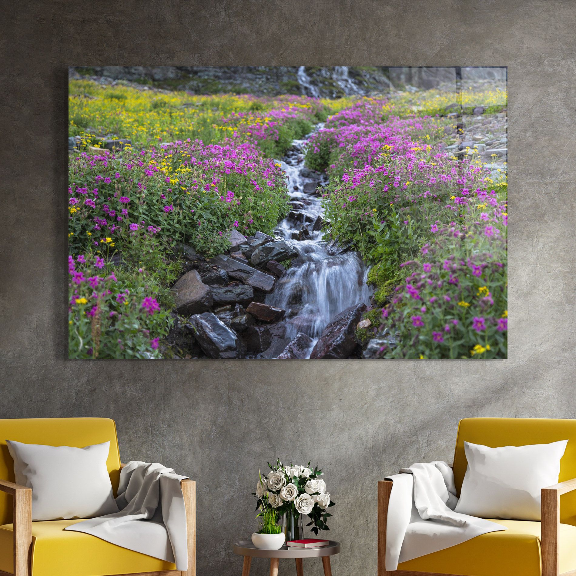 Purple Field Waterfall mockup 4