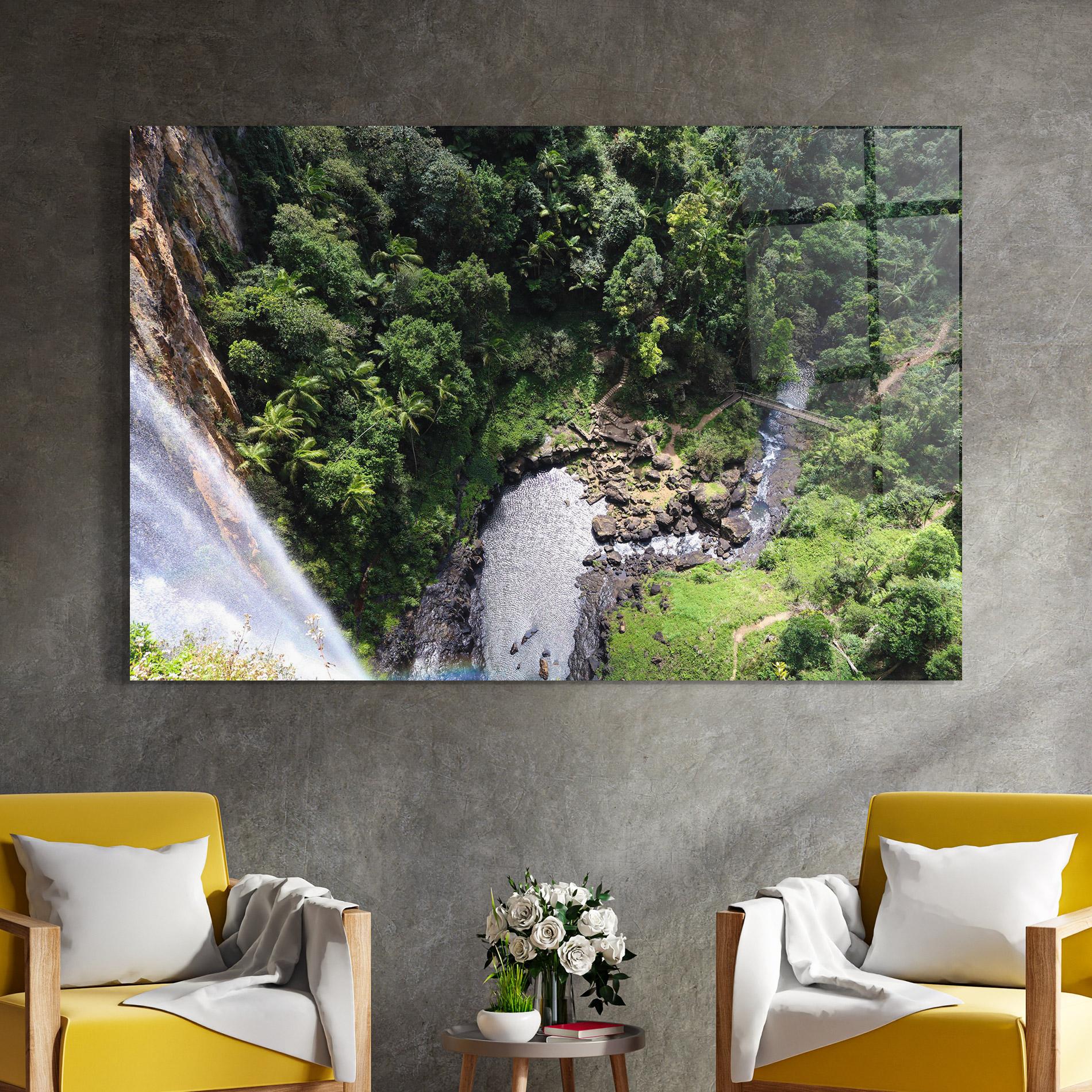 Glasbild Top Waterfall View mockup 4