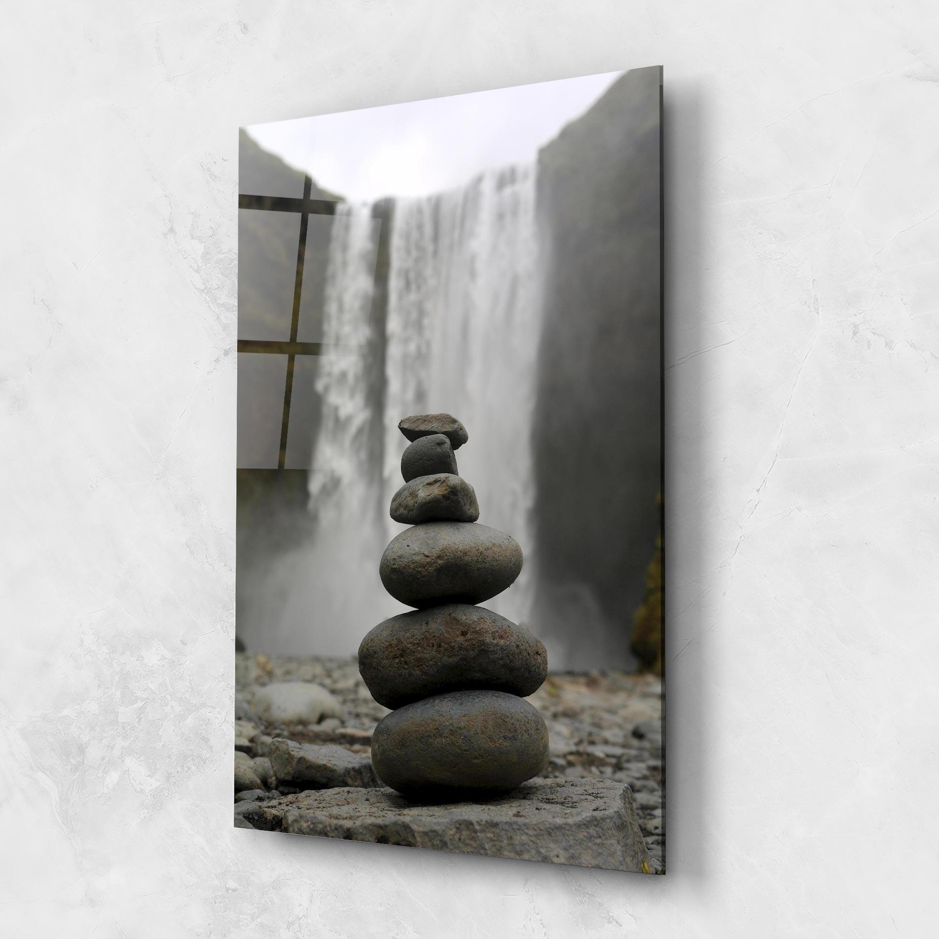 Glasbild Balanced Rocks Waterfall mockup 1