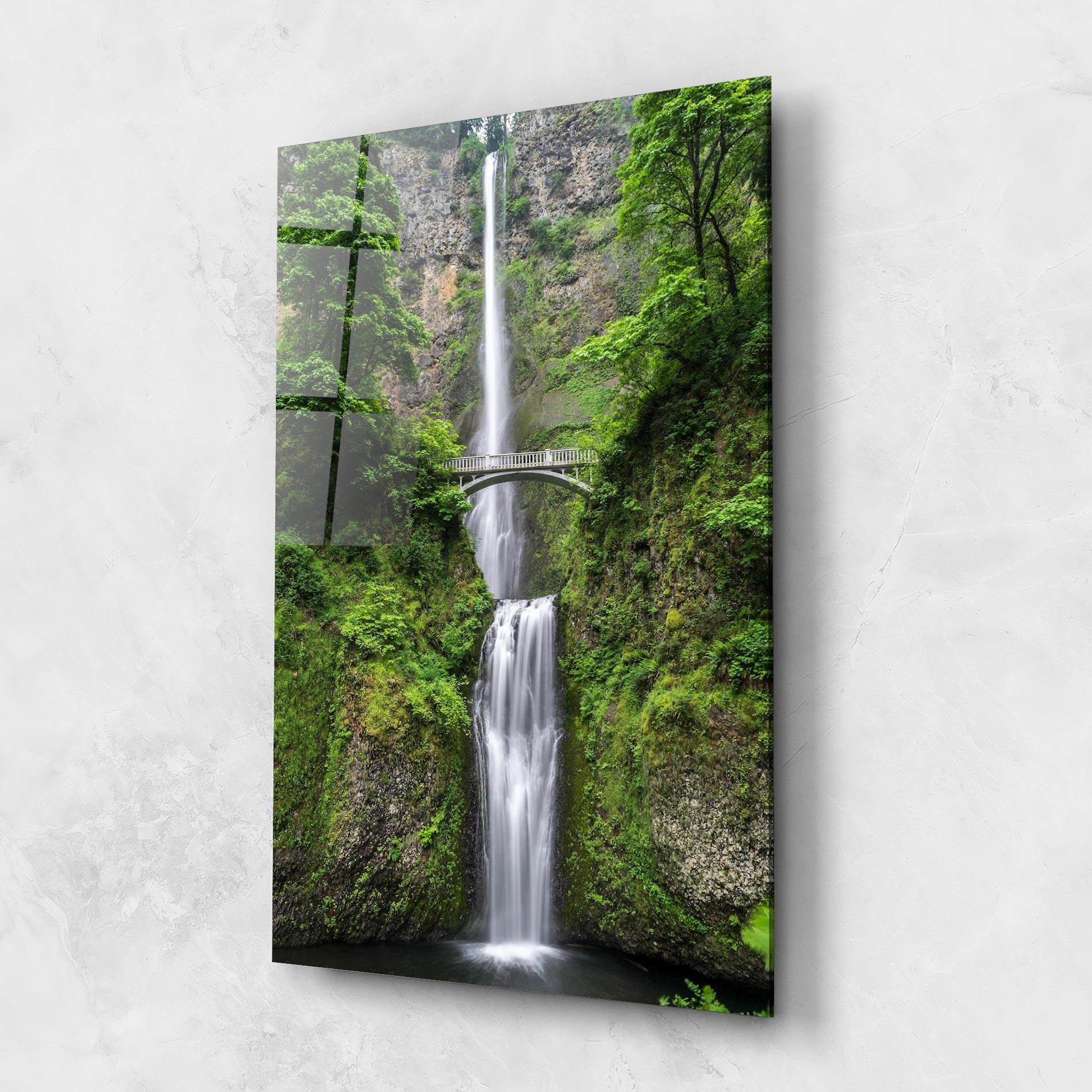 Glasbild Green Leaves Bridge View mockup 1