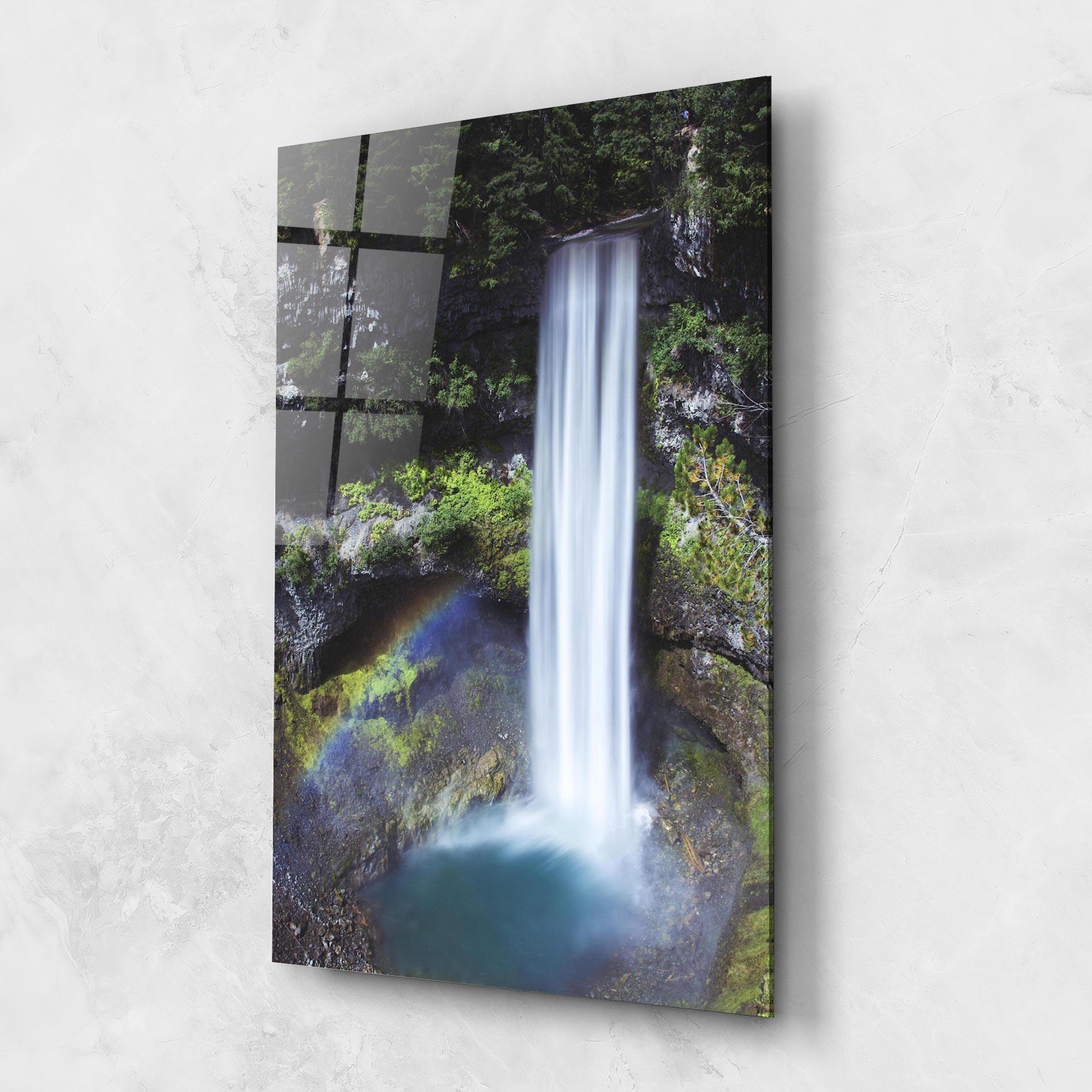 Glasbild Pretty Rainbow Waterfall mockup 1