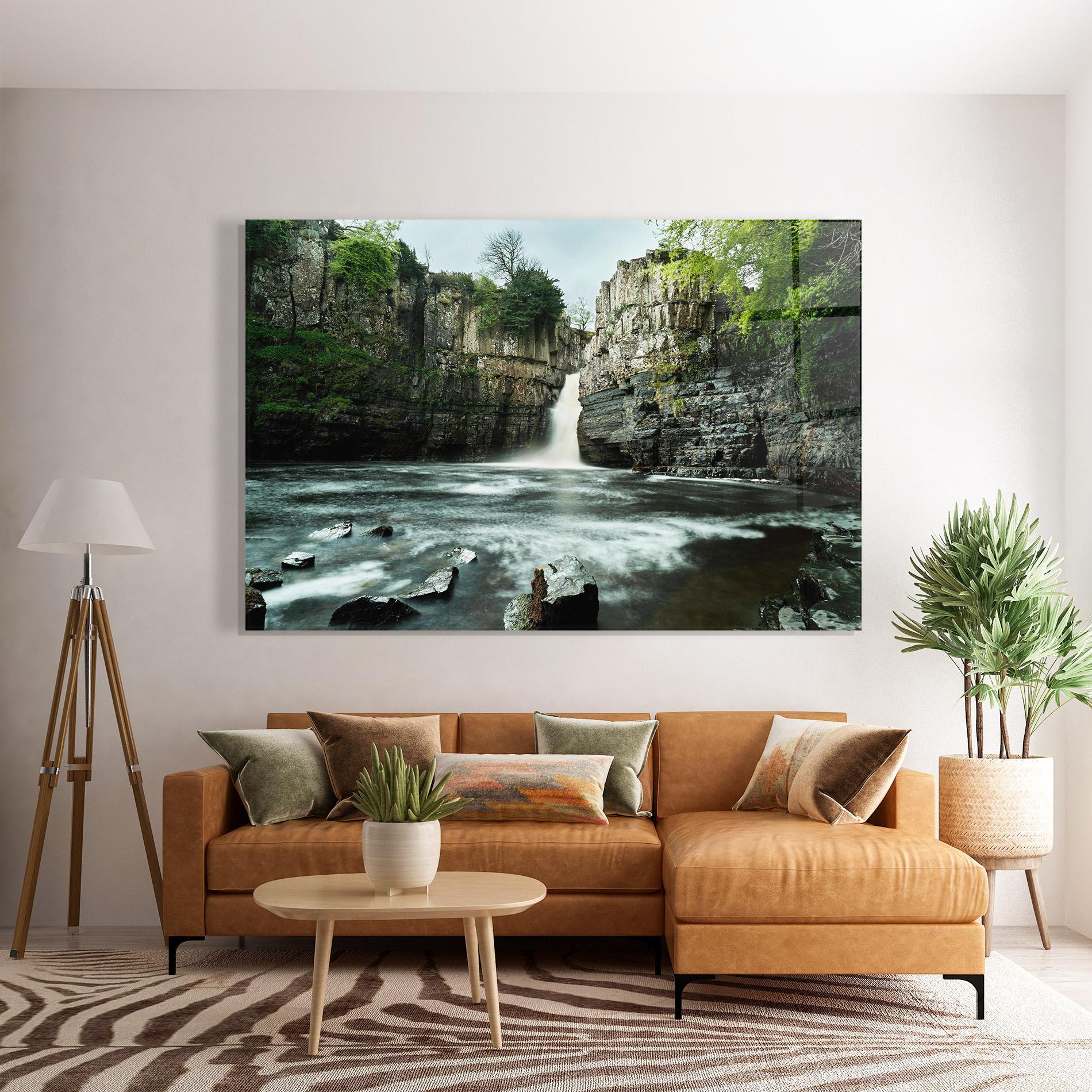 Glasbild Beautiful Water Falling mockup 7