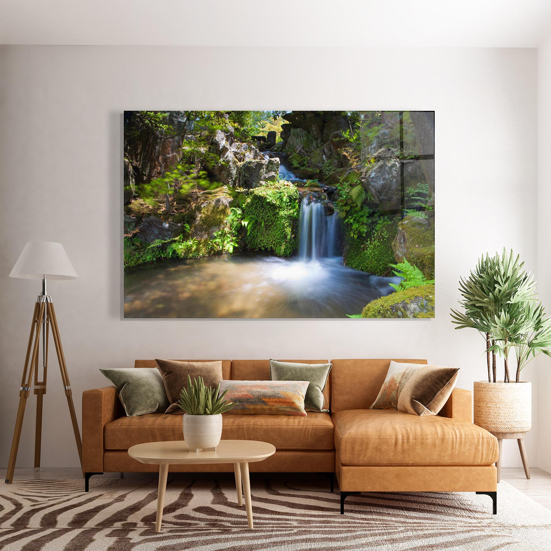 Glasbild Jungle View Waterfall mockup 7