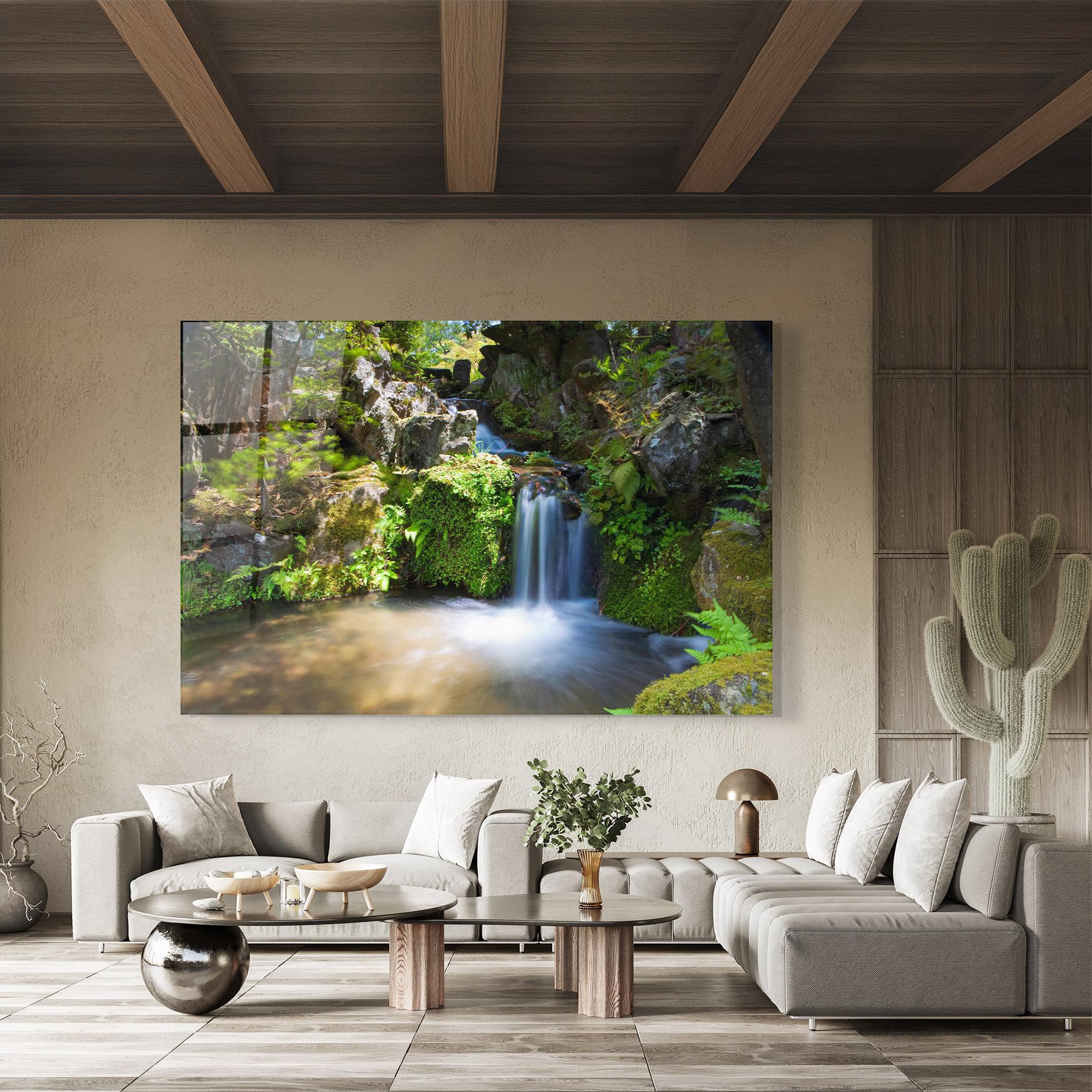Glasbild Jungle View Waterfall mockup 8