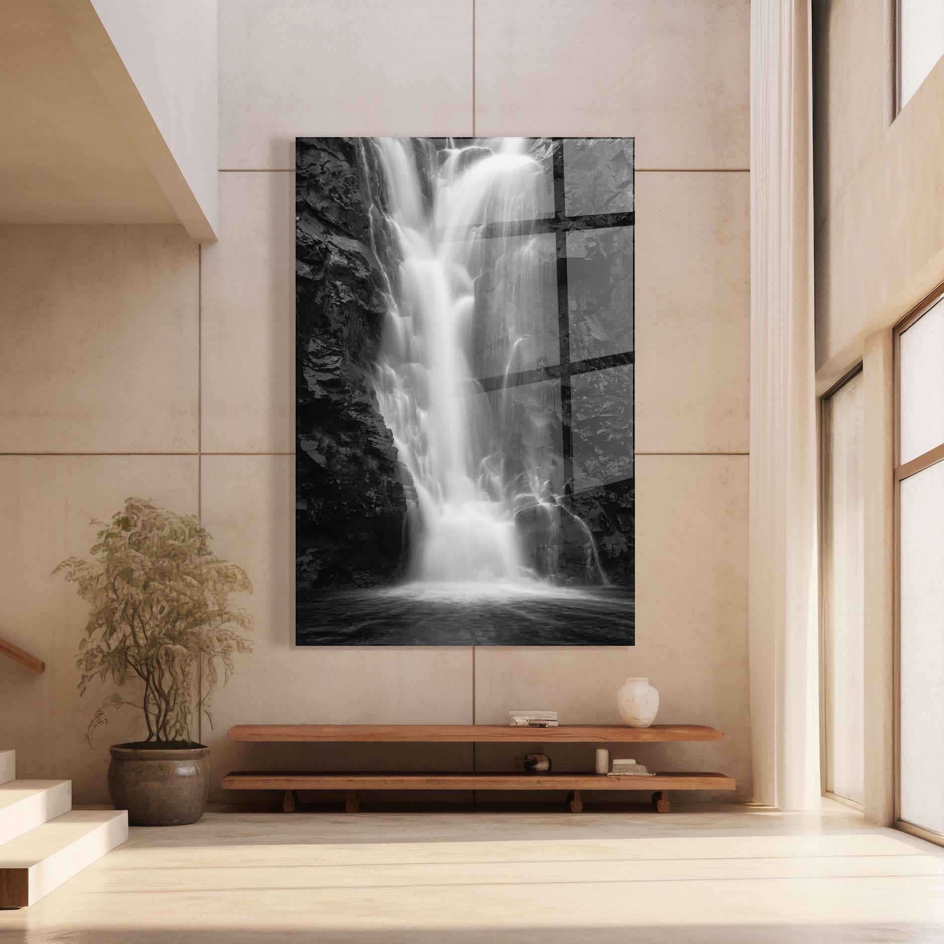 Glasbild Black Rock Waterfall View mockup 8