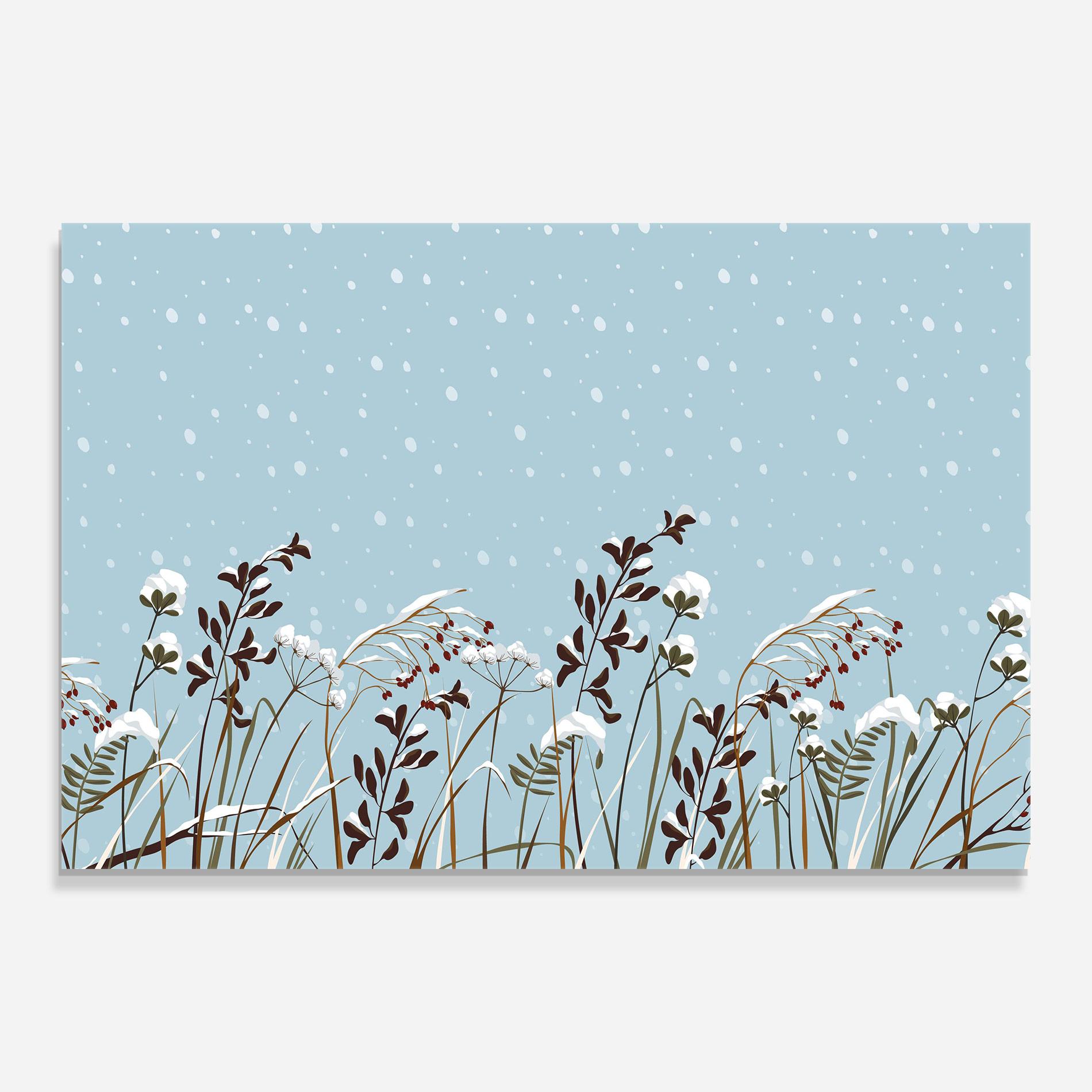 Glasbild Snow Plants mockup 0