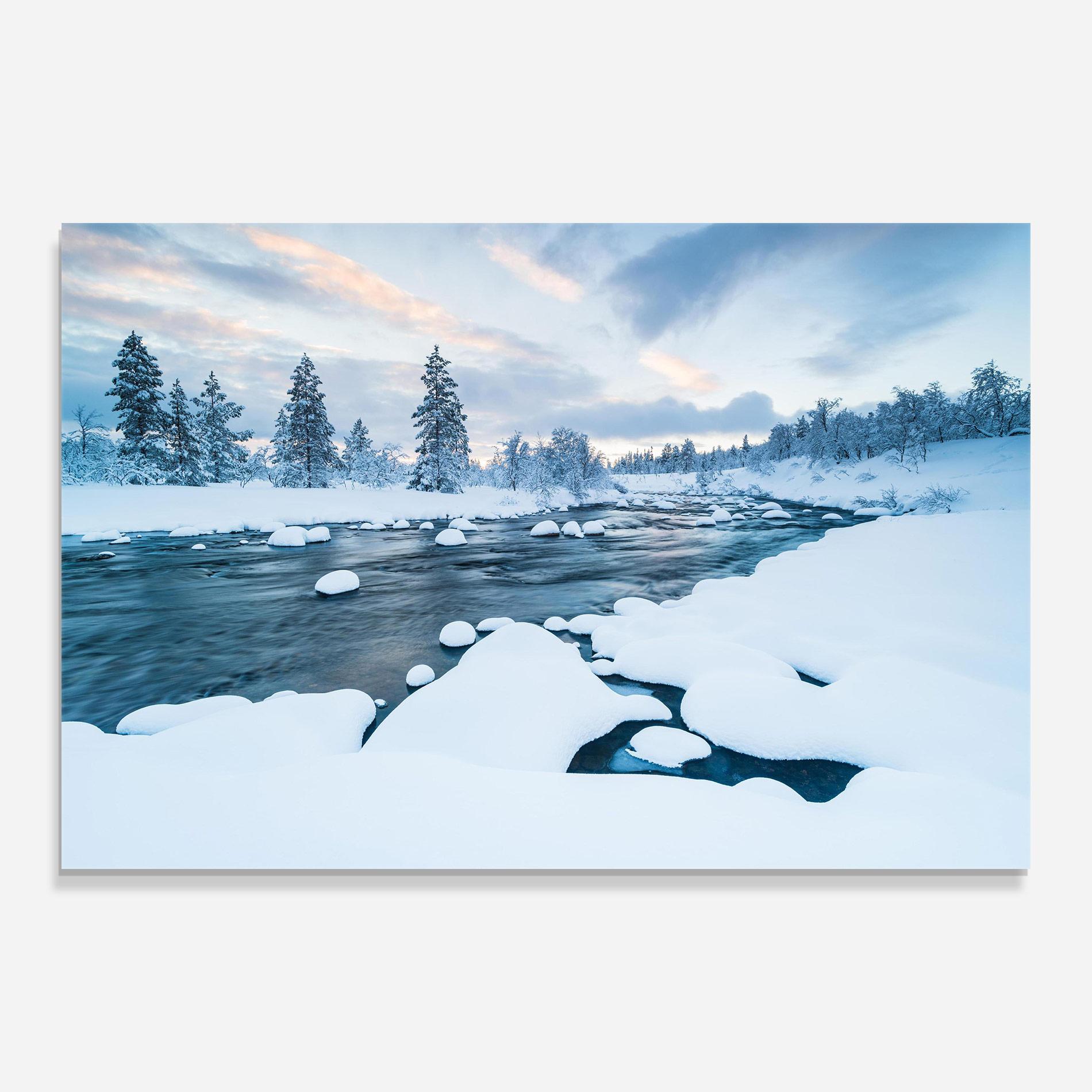 Glasbild Winter River mockup 0