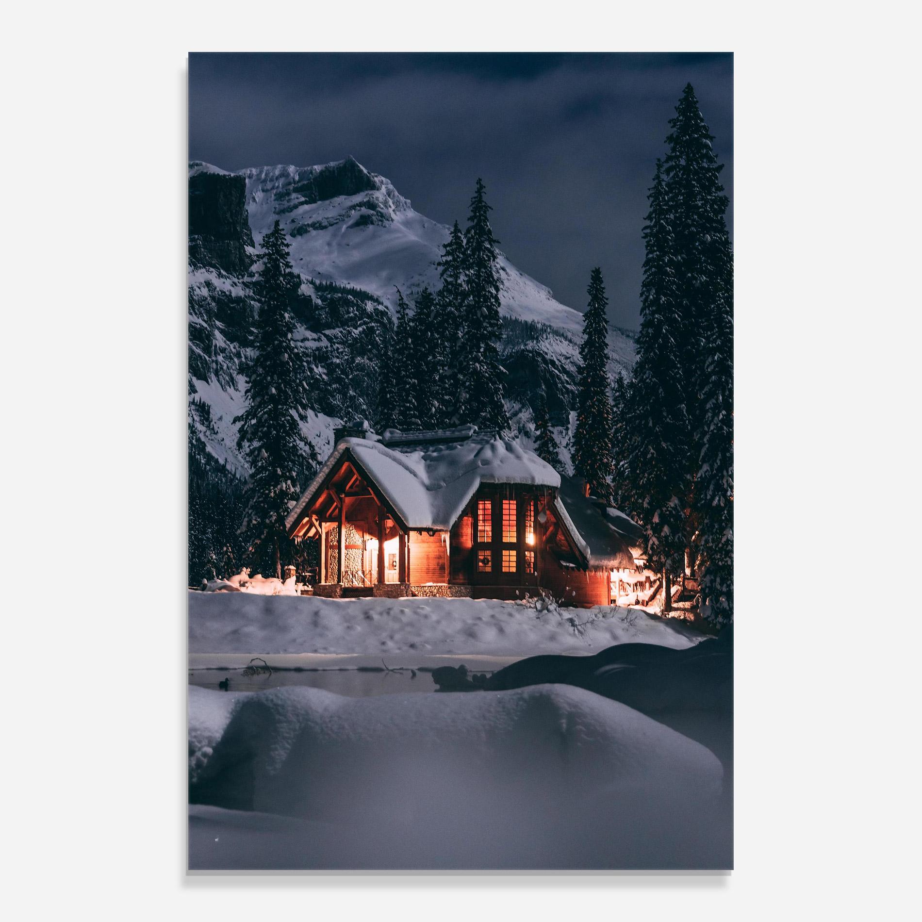 Glasbild Winter House mockup 0