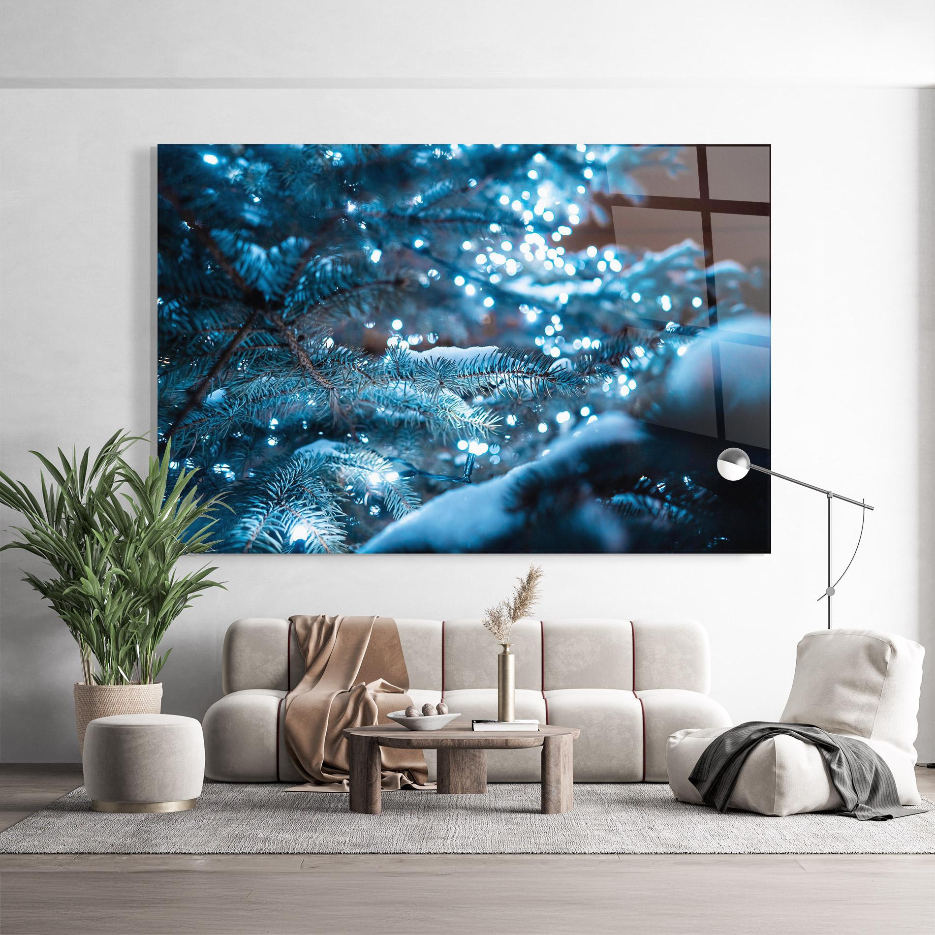 Glasbild Blue Christmas Tree mockup 9